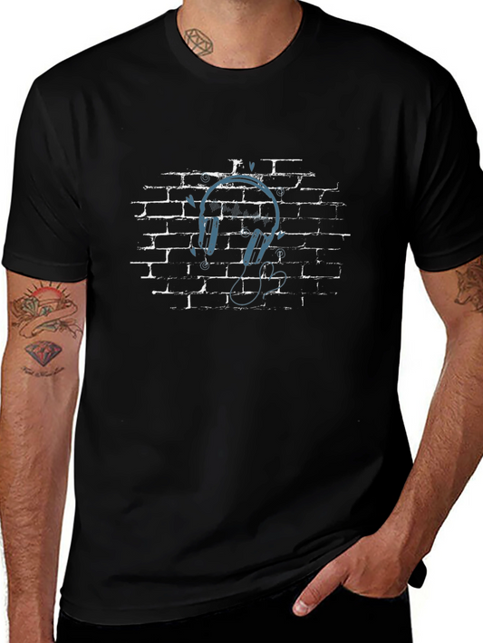 Headphone Brick Wall Graphic Tee