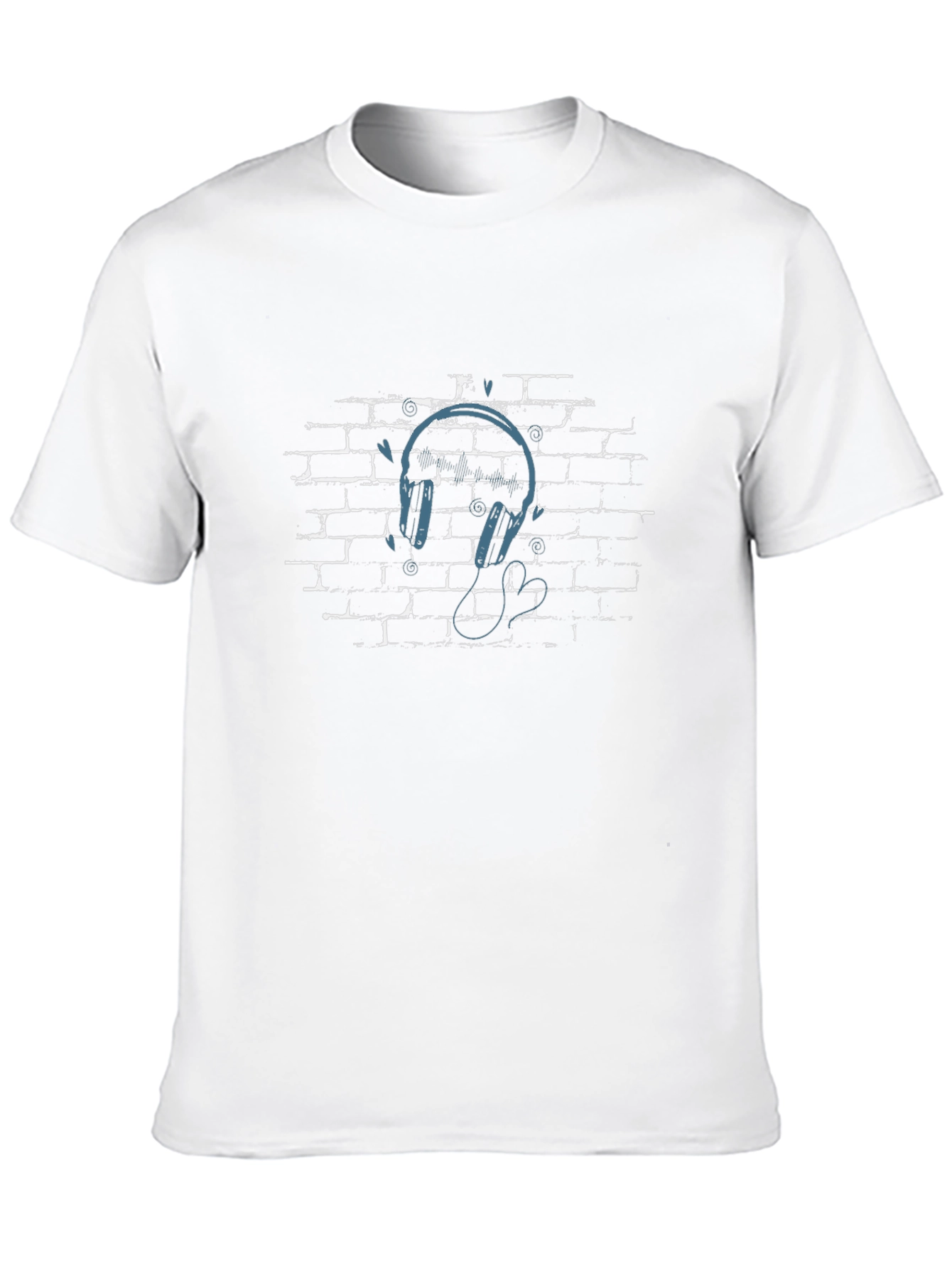 Headphone Brick Wall Graphic Tee
