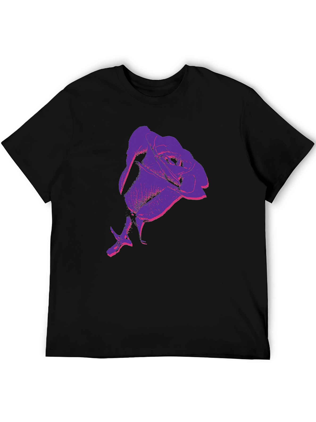 Rose Graphic Print Black T-Shirt