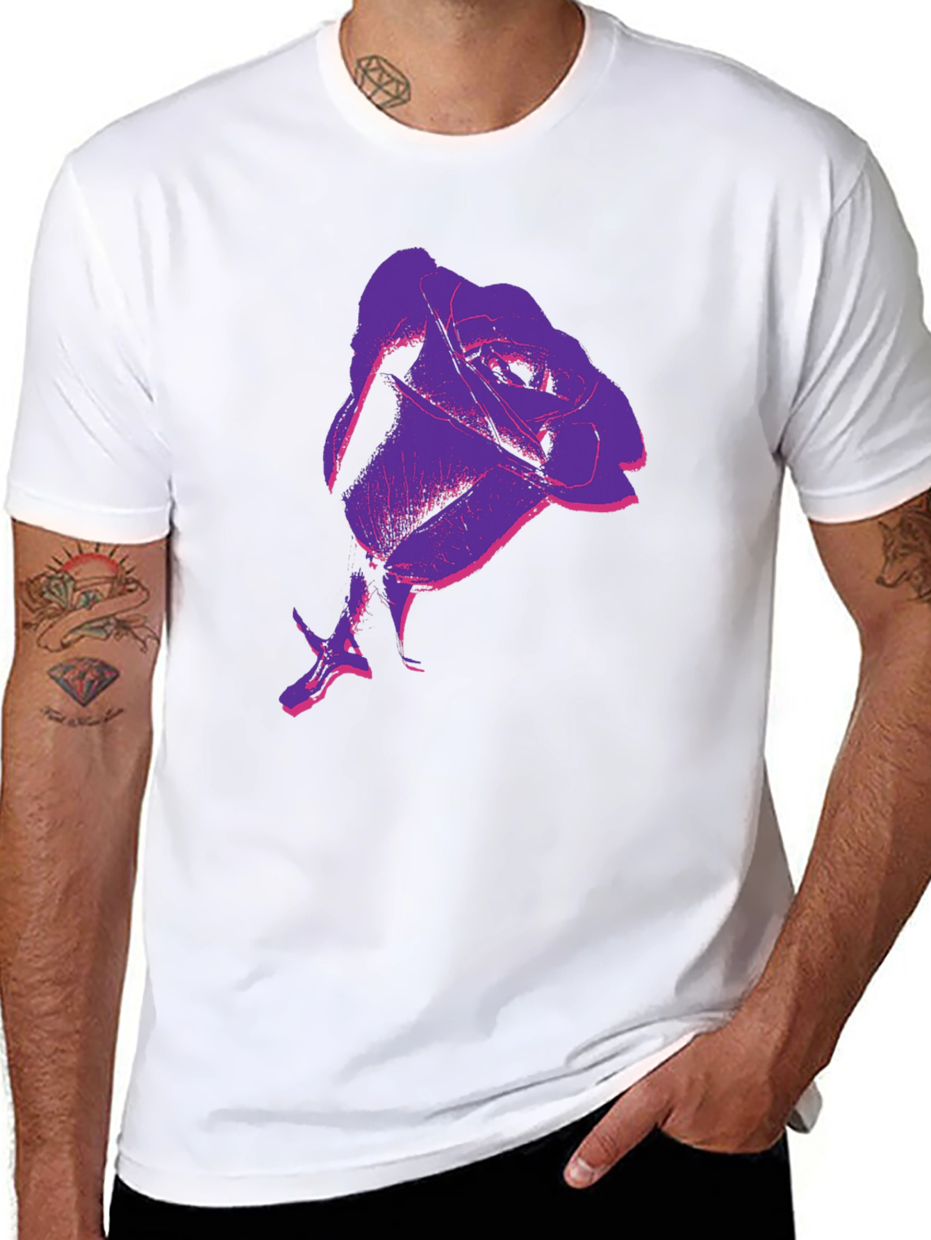 Rose Graphic Print Black T-Shirt