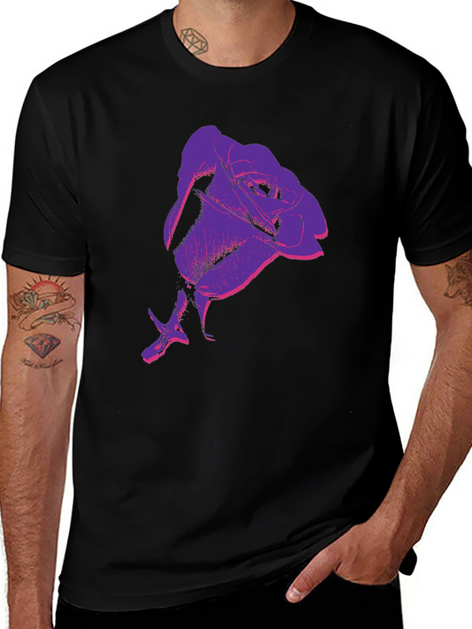 Rose Graphic Print Black T-Shirt