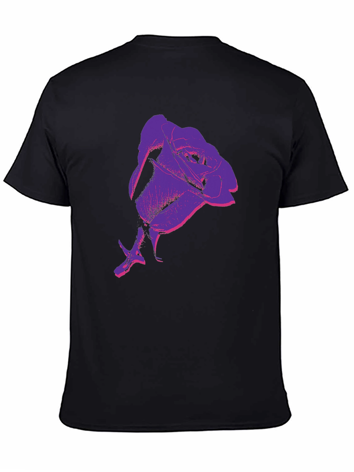 Rose Graphic Print Black T-Shirt