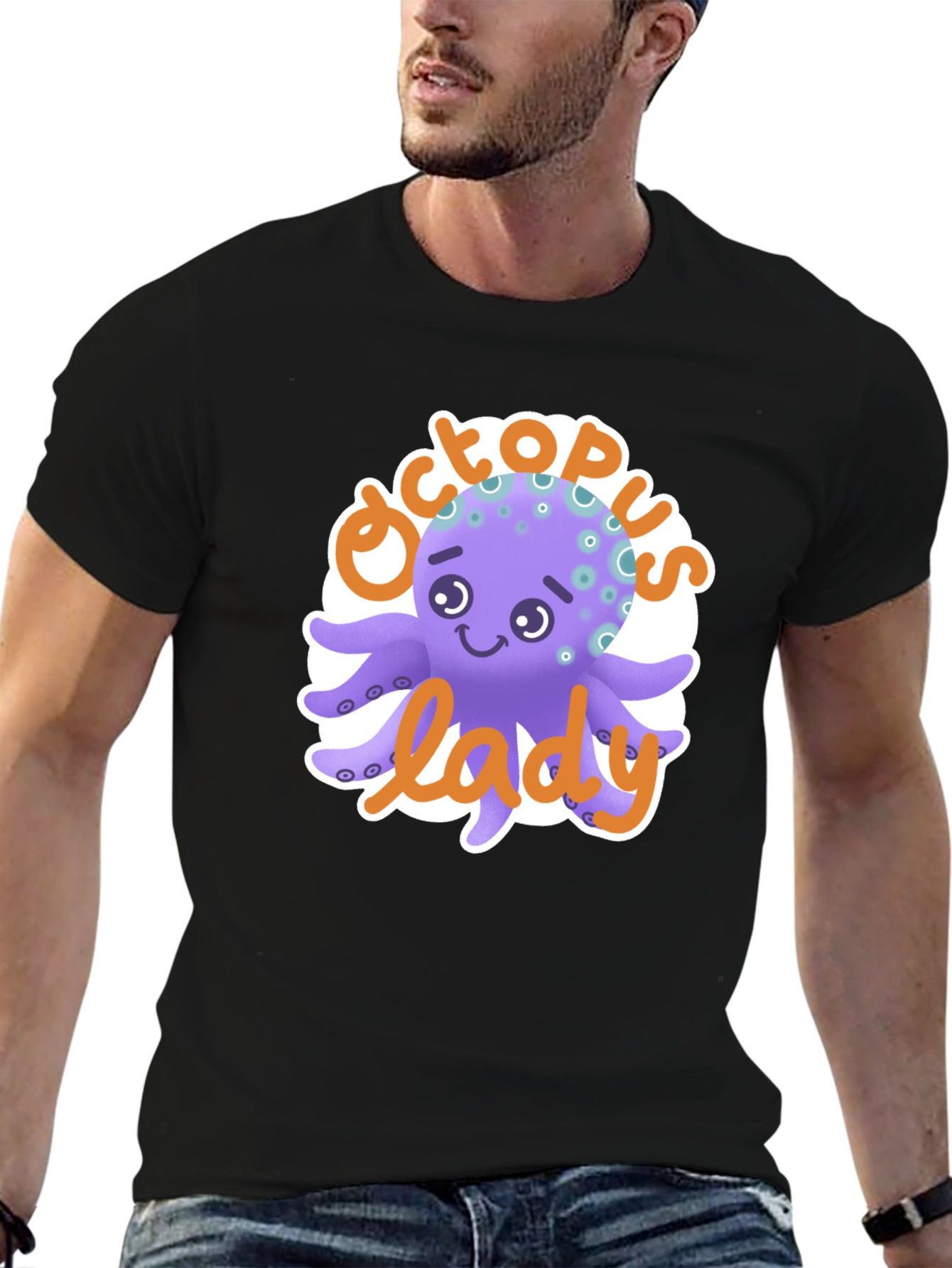 Octopus Lady T-Shirt - Cute Cartoon Graphic Tee