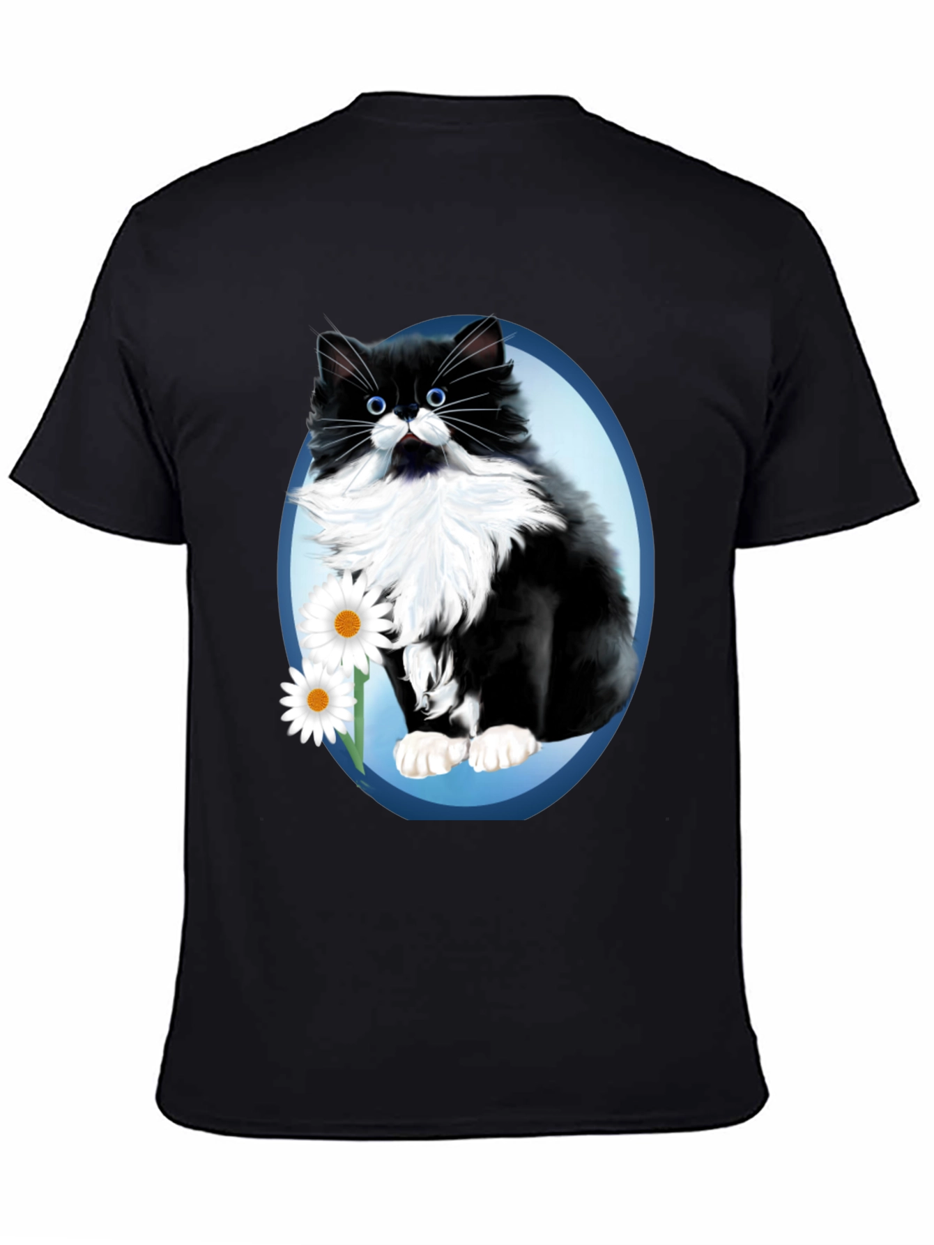 Black Cat Daisy T-Shirt