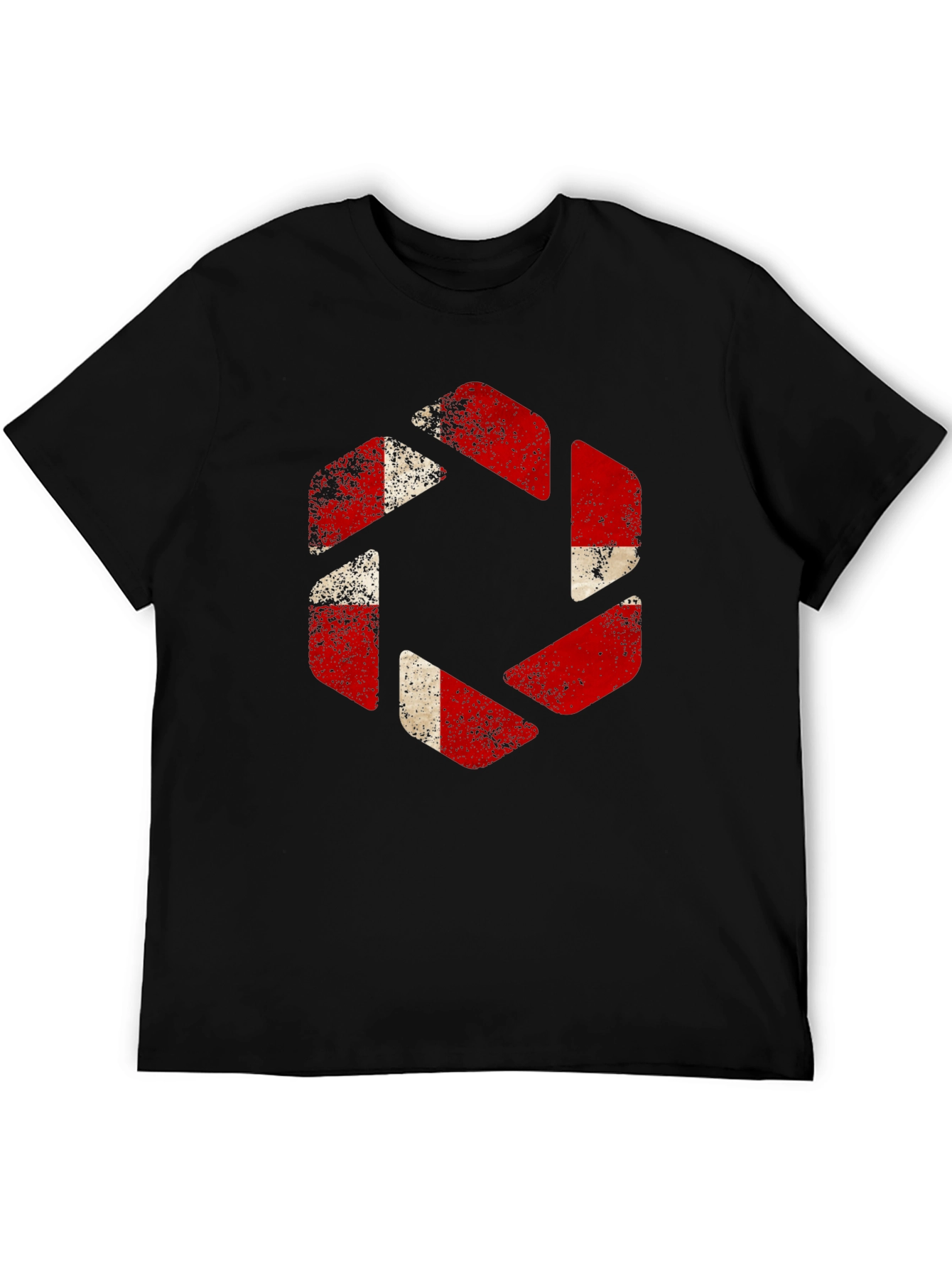Retro Aperture Science T-Shirt - Black Distressed Logo