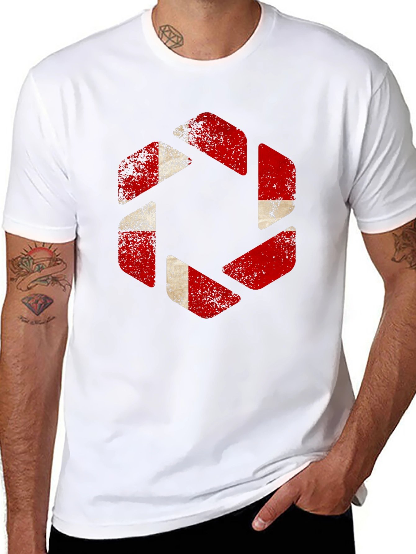 Retro Aperture Science T-Shirt - Black Distressed Logo