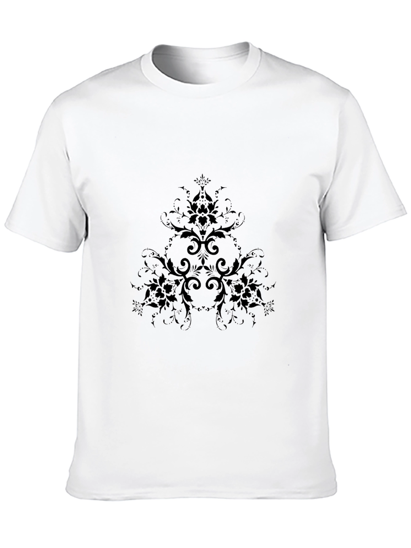 Elegant Black Floral Patterned T-Shirt