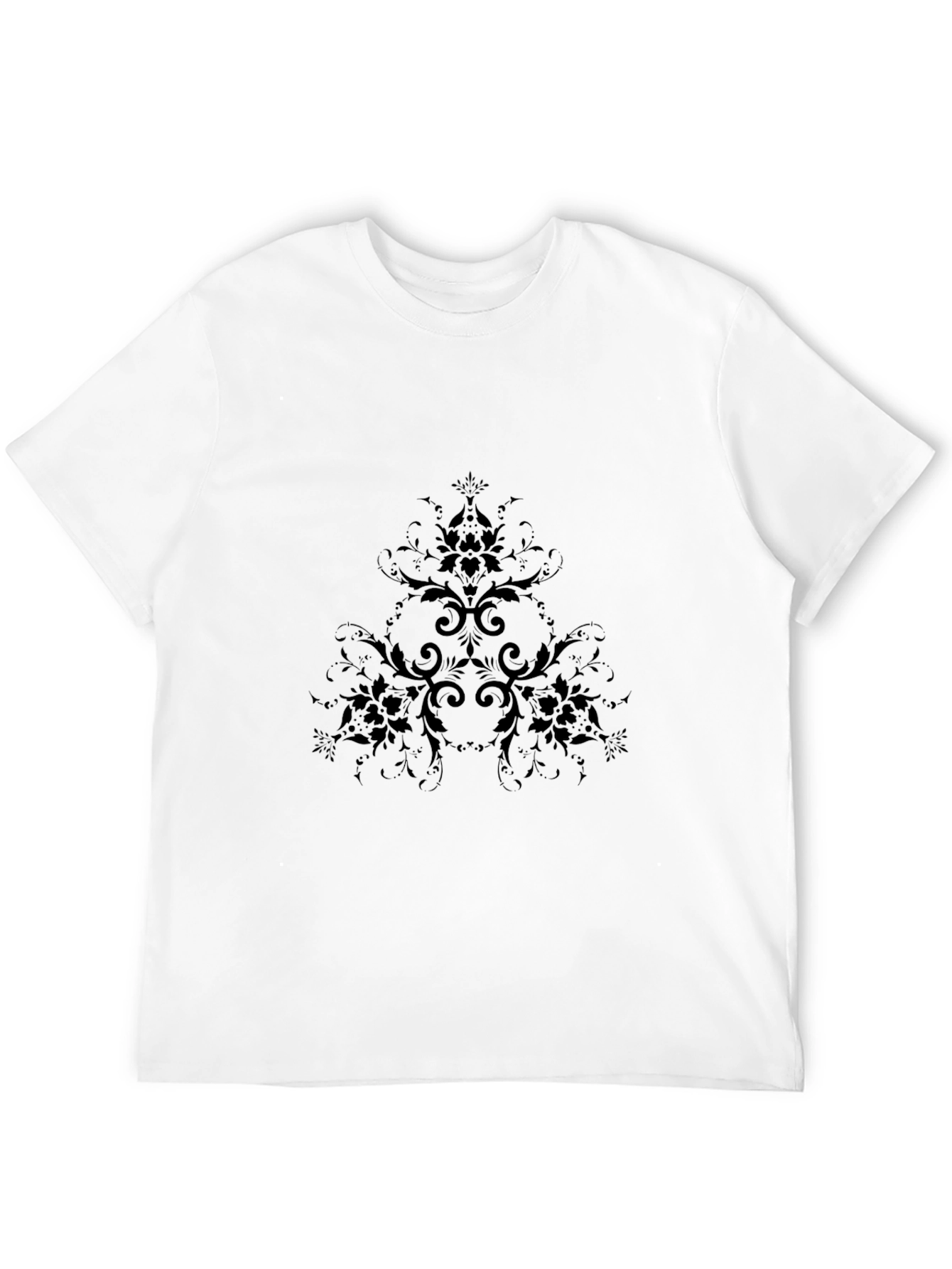 Elegant Black Floral Patterned T-Shirt