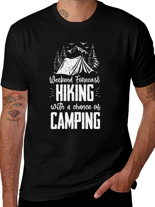 Hiking and Camping Forecast Graphic T-Shirt