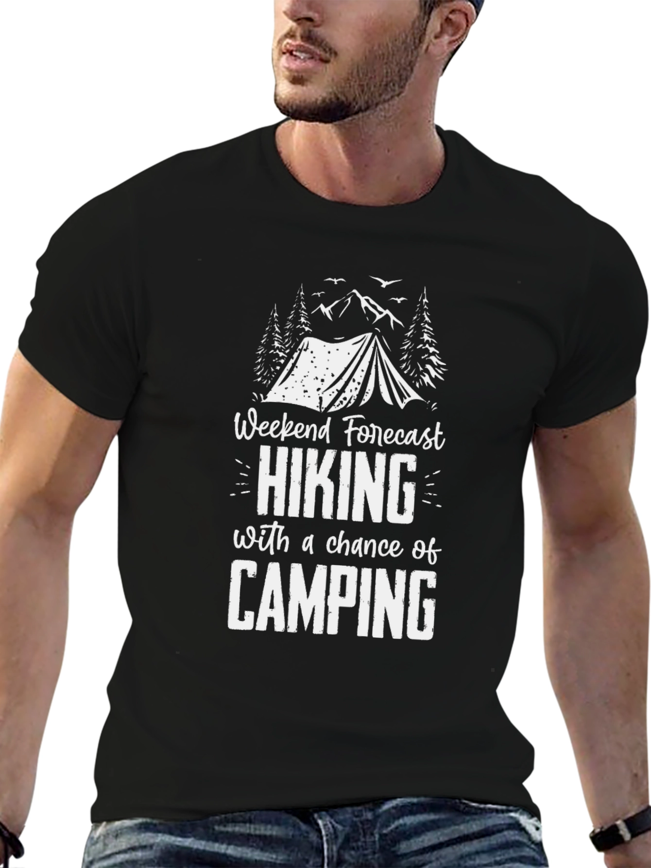 Hiking and Camping Forecast Graphic T-Shirt