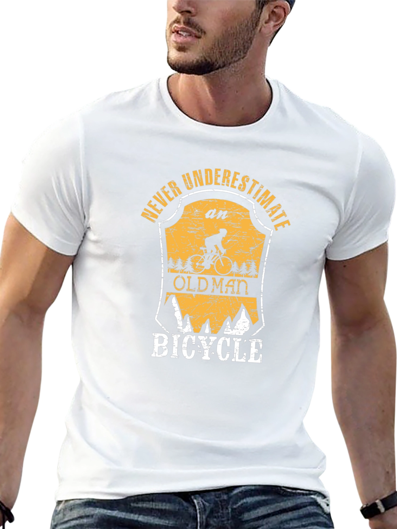 Never Underestimate an Old Man Bicycle T-Shirt