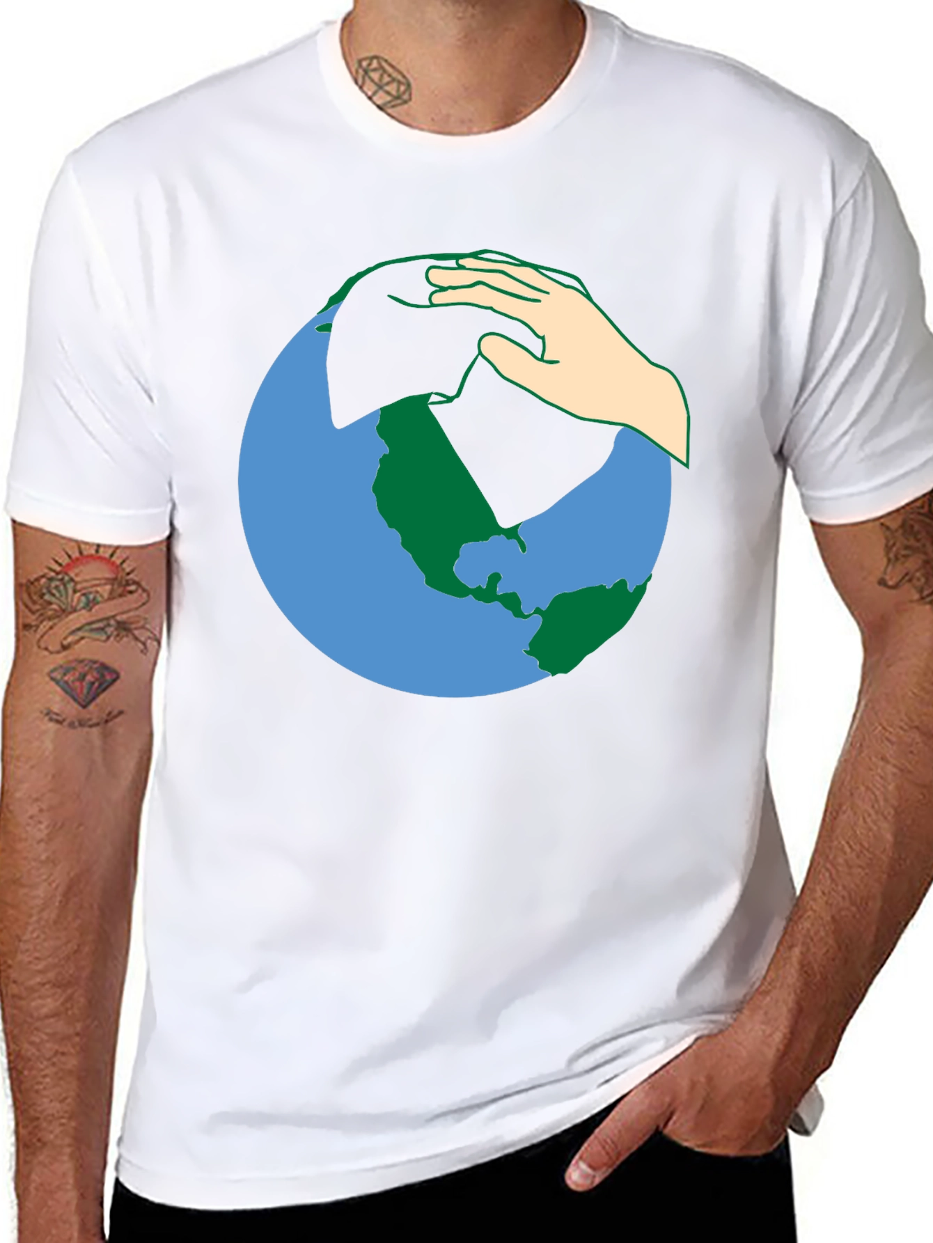 Earth Hand T-Shirt - Save the Planet Tee