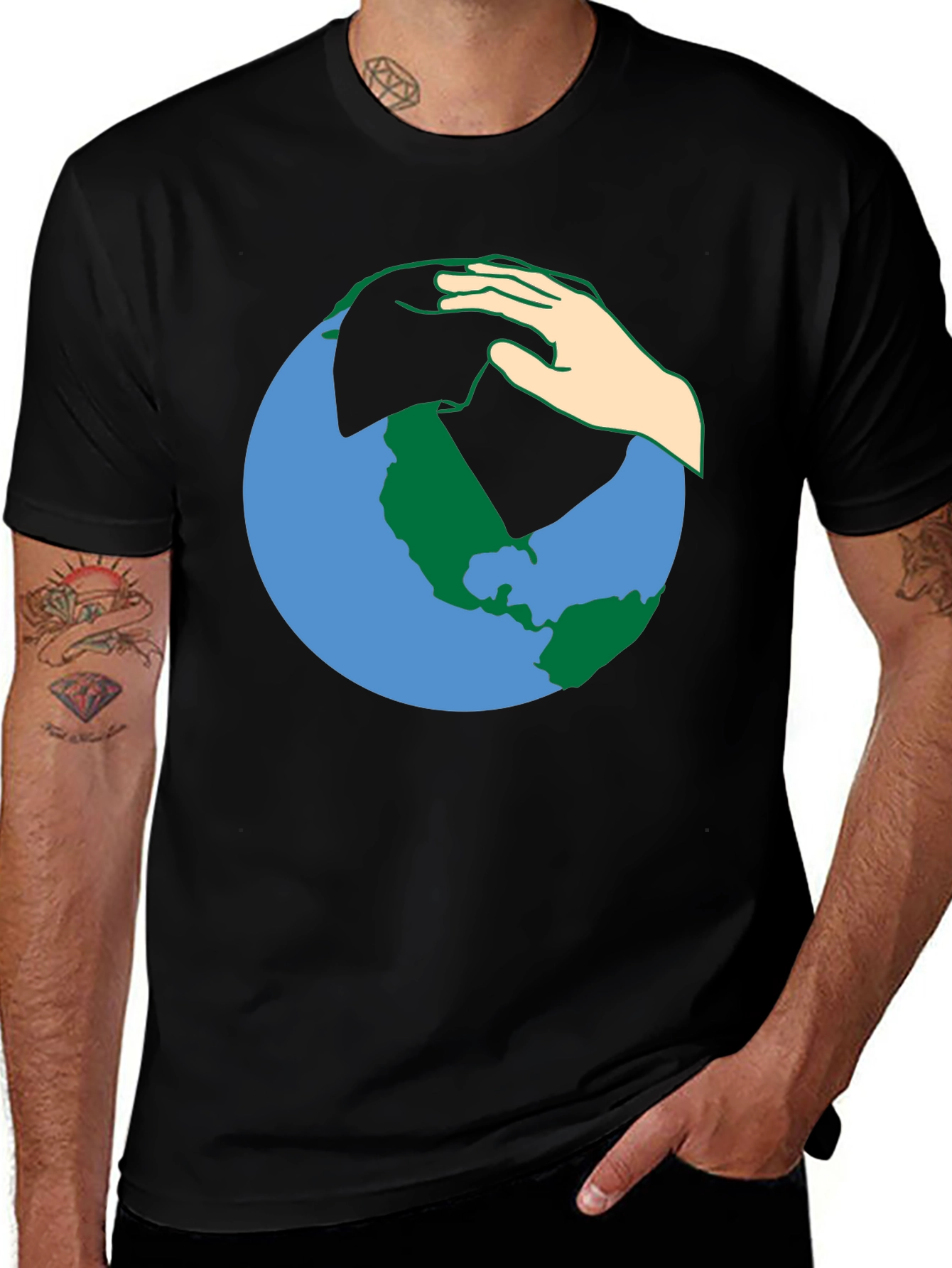Earth Hand T-Shirt - Save the Planet Tee