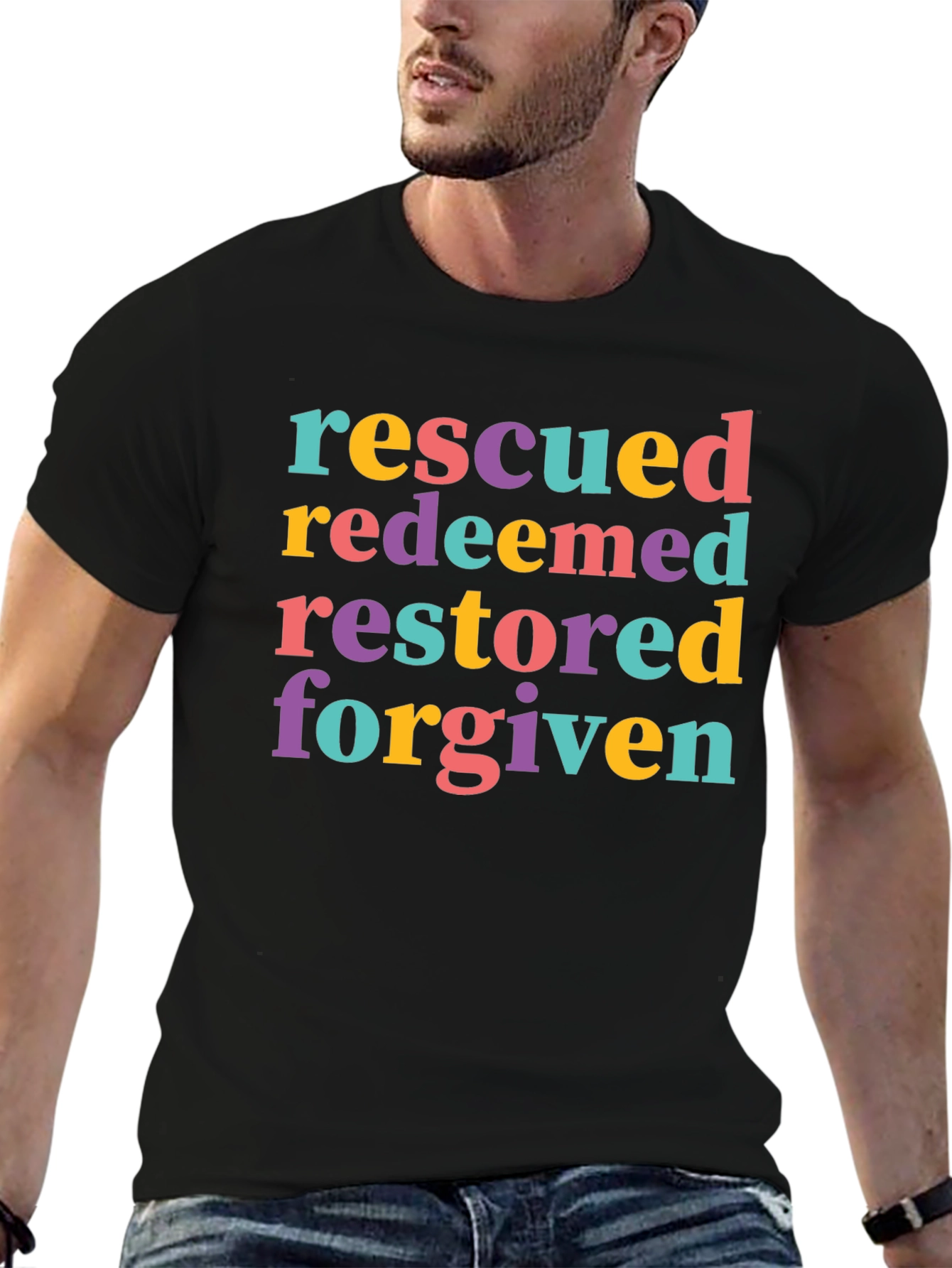 Rescued Redeemed Restored Forgiven T-Shirt