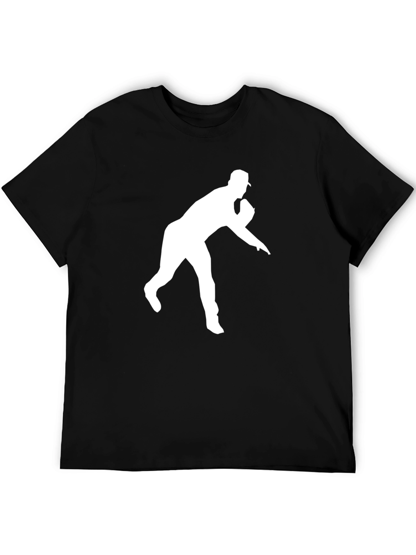 Baseball Pitcher Graphic Tee - Black