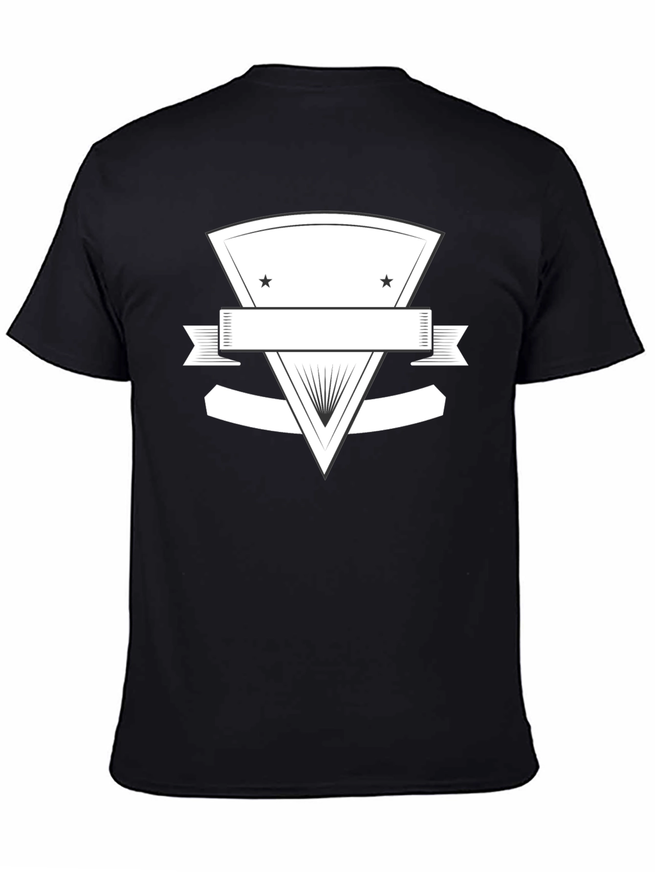 Black Graphic Tee with Customizable Emblem