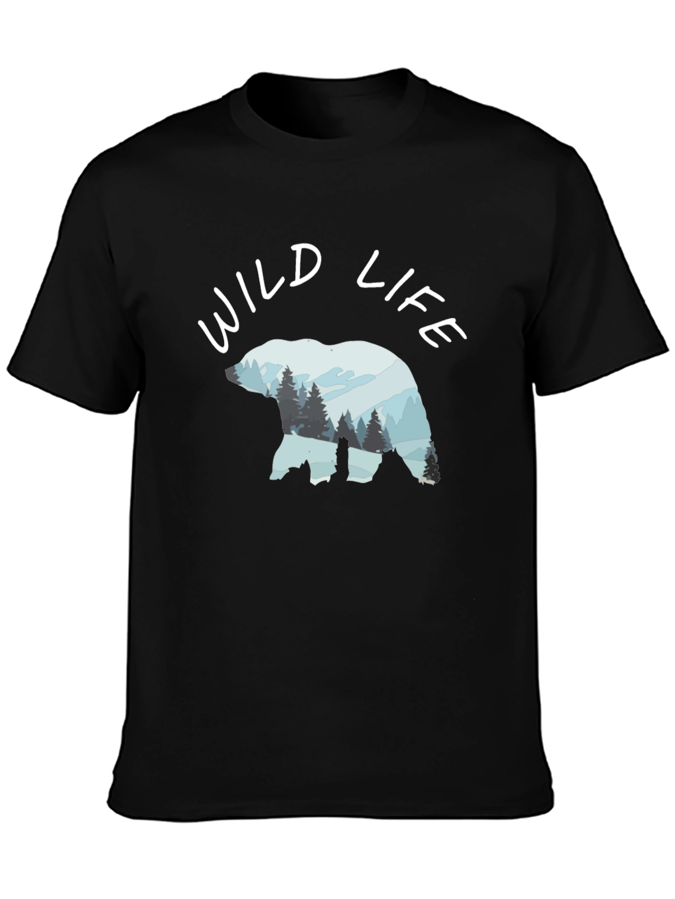 Wildlife Bear Graphic Black T-Shirt