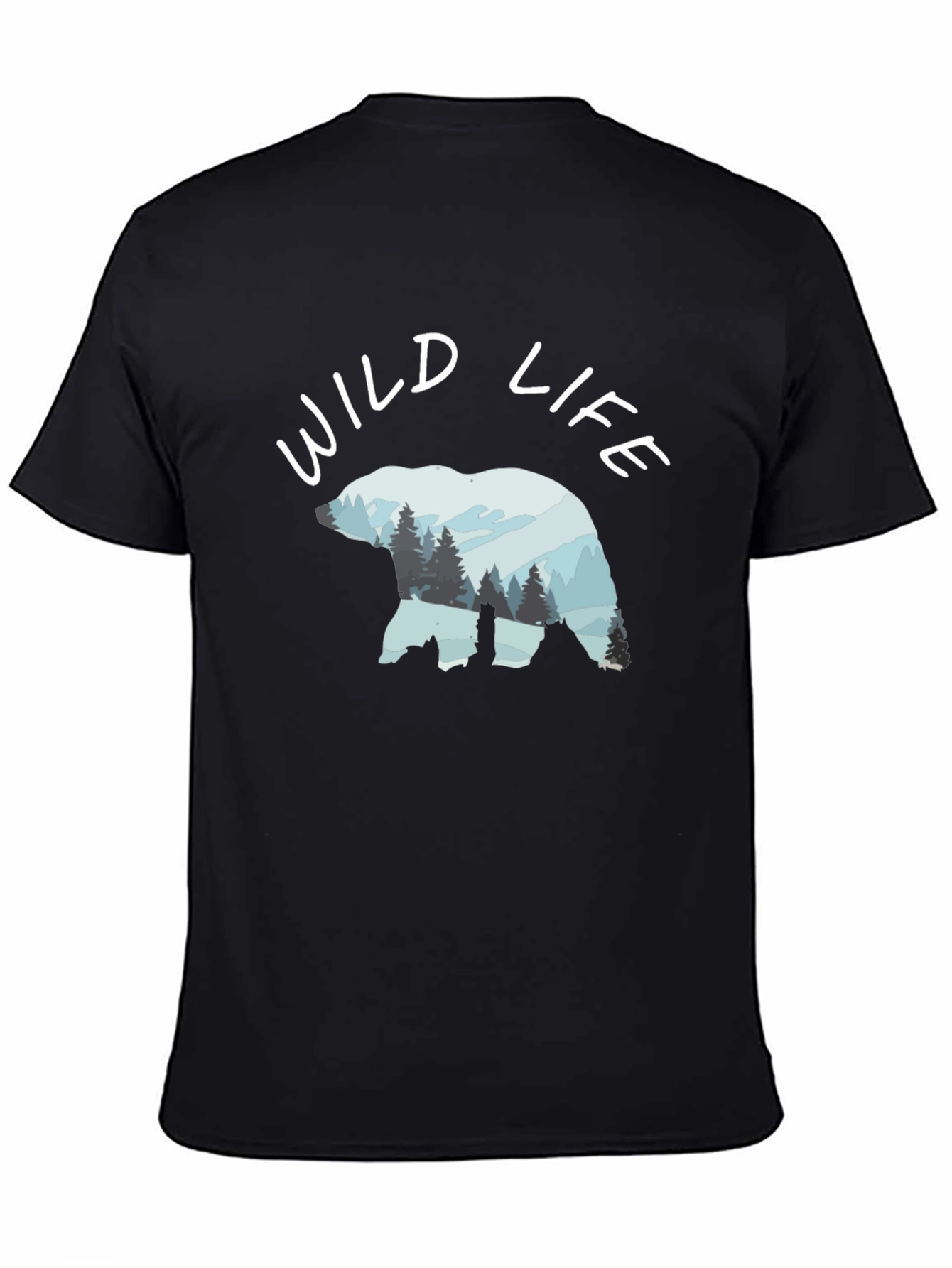 Wildlife Bear Graphic Black T-Shirt