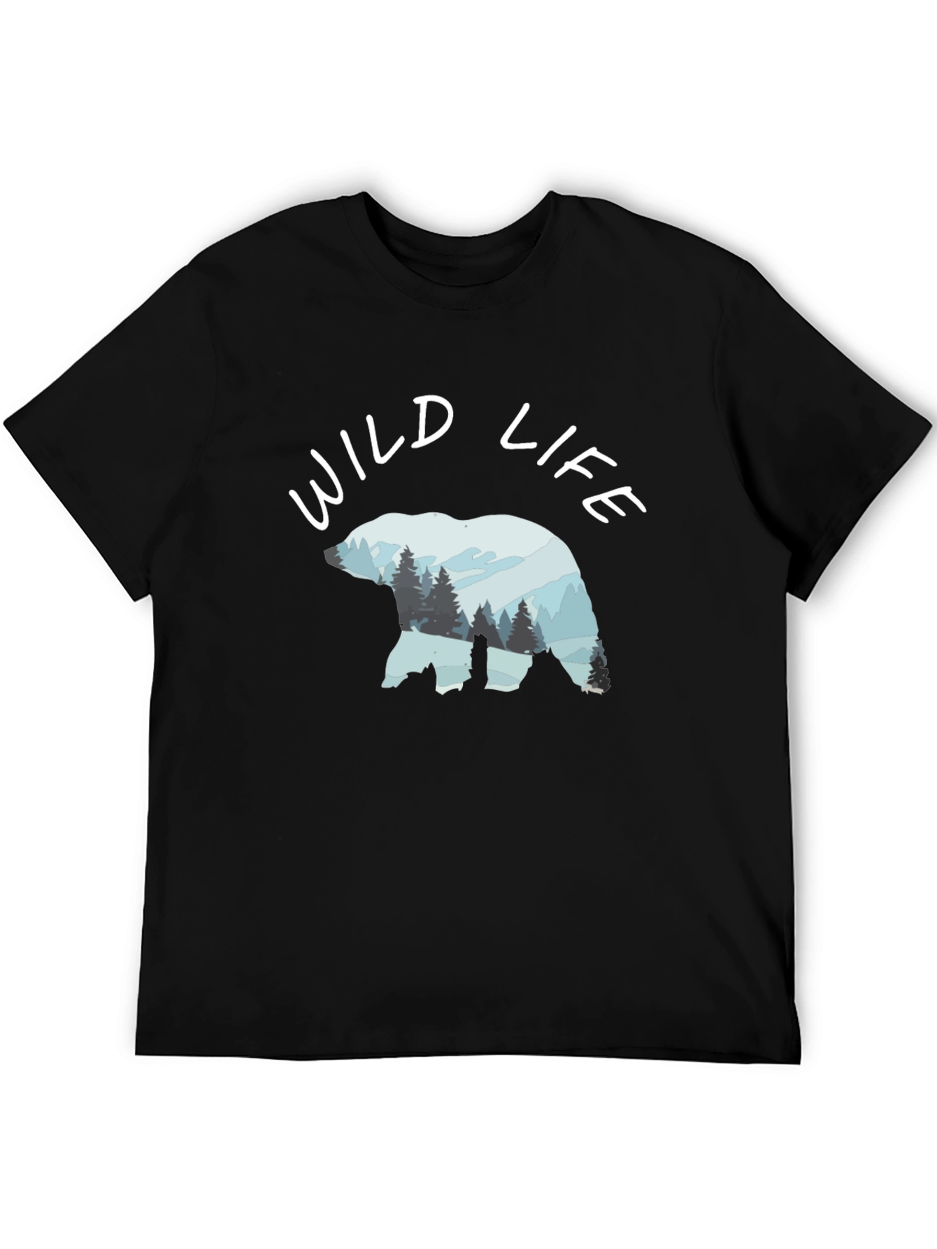Wildlife Bear Graphic Black T-Shirt