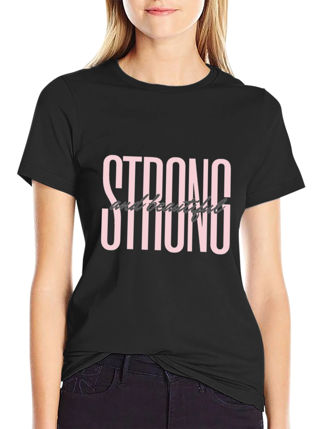 Strong and Beautiful Graphic Tee - Black
