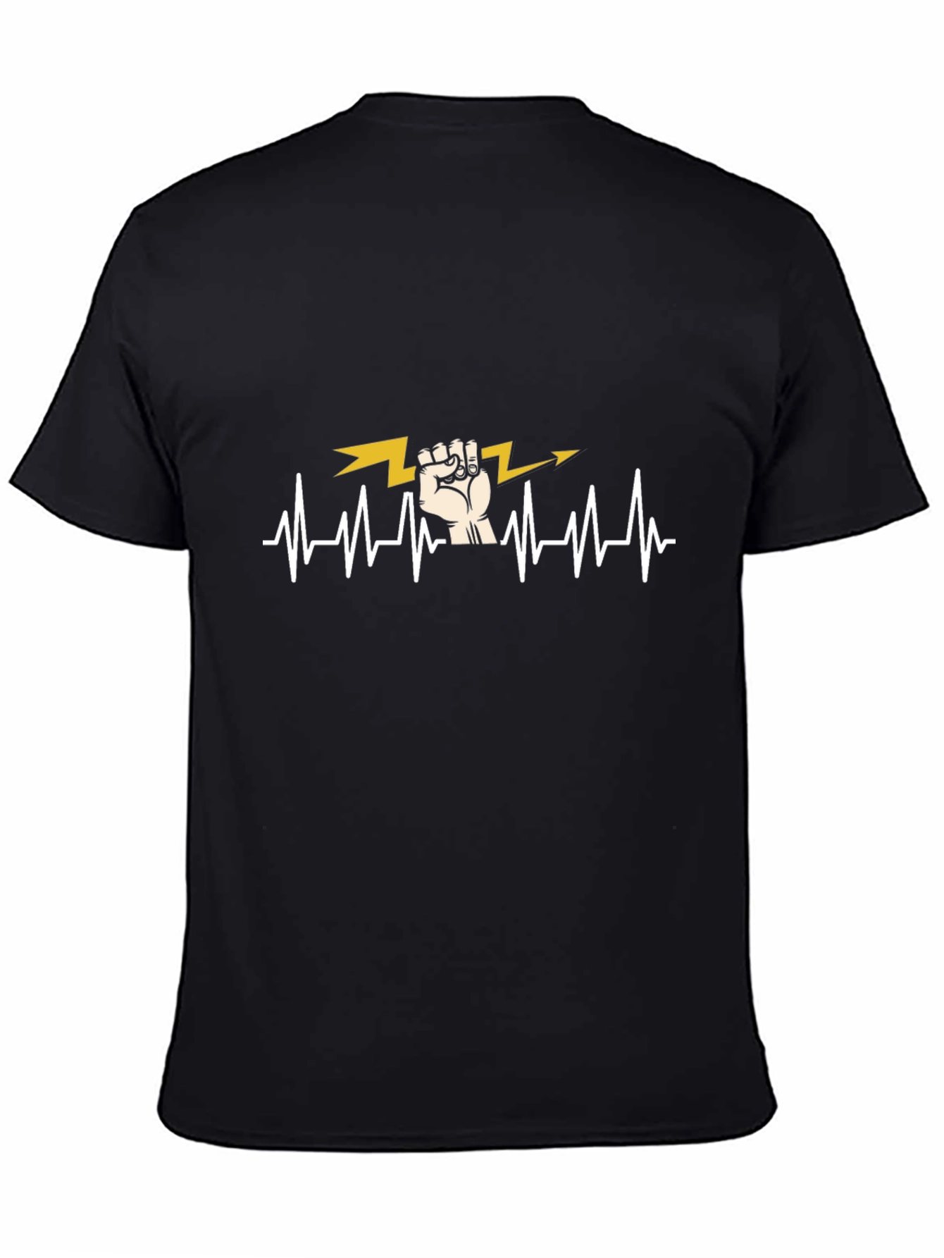 Electrician Heartbeat T-Shirt - Black