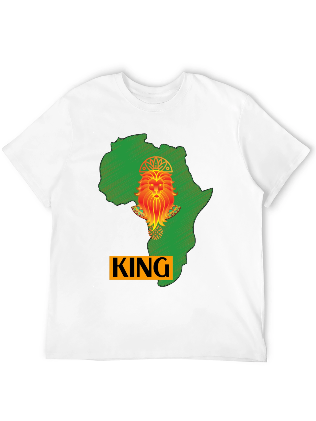 African King Lion Black T-Shirt