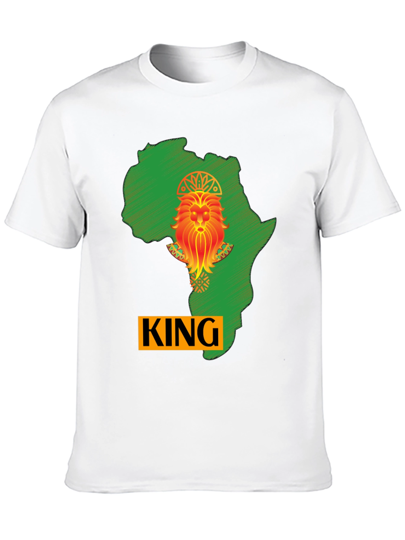 African King Lion Black T-Shirt