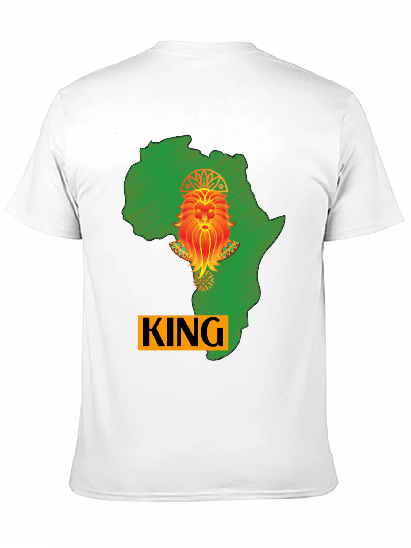 African King Lion Black T-Shirt