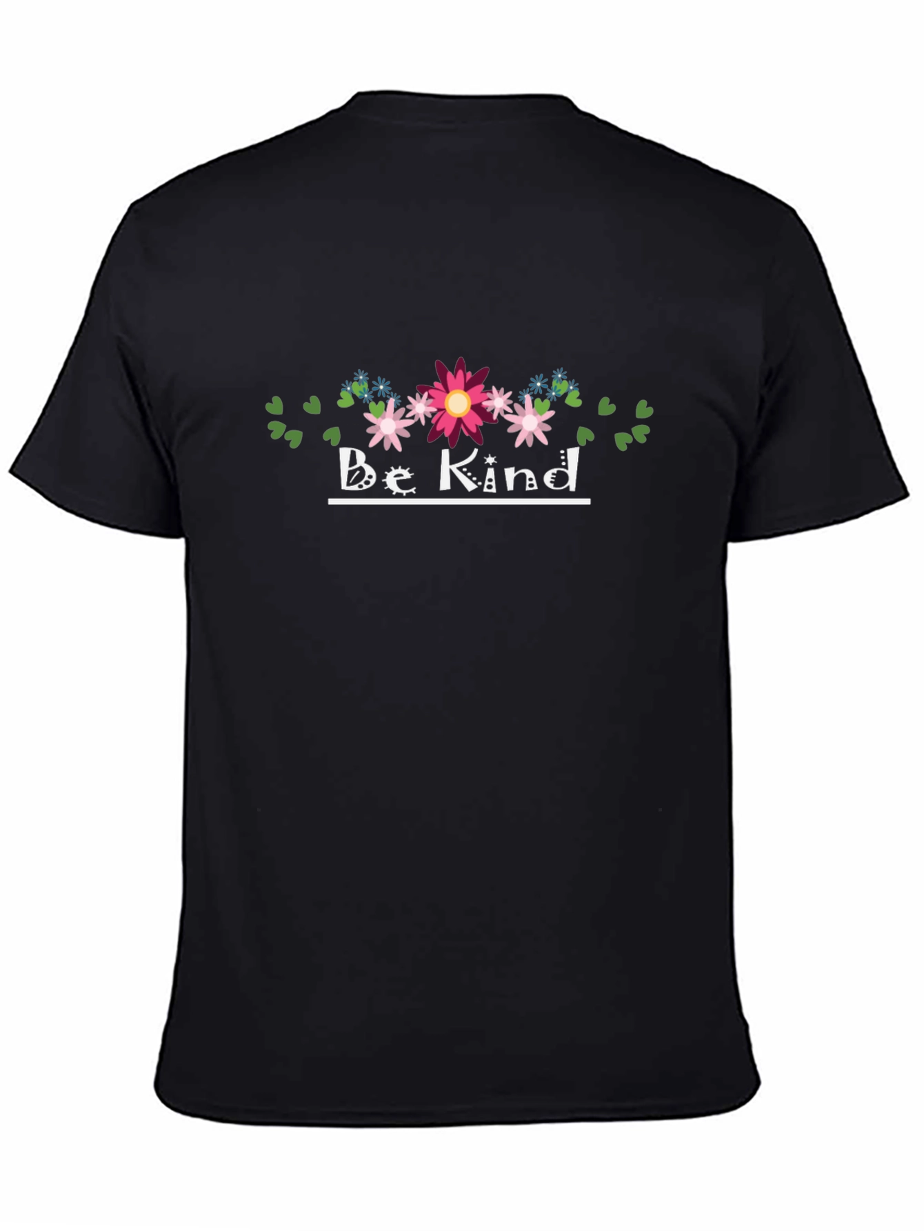 Be Kind Floral Graphic Black T-Shirt