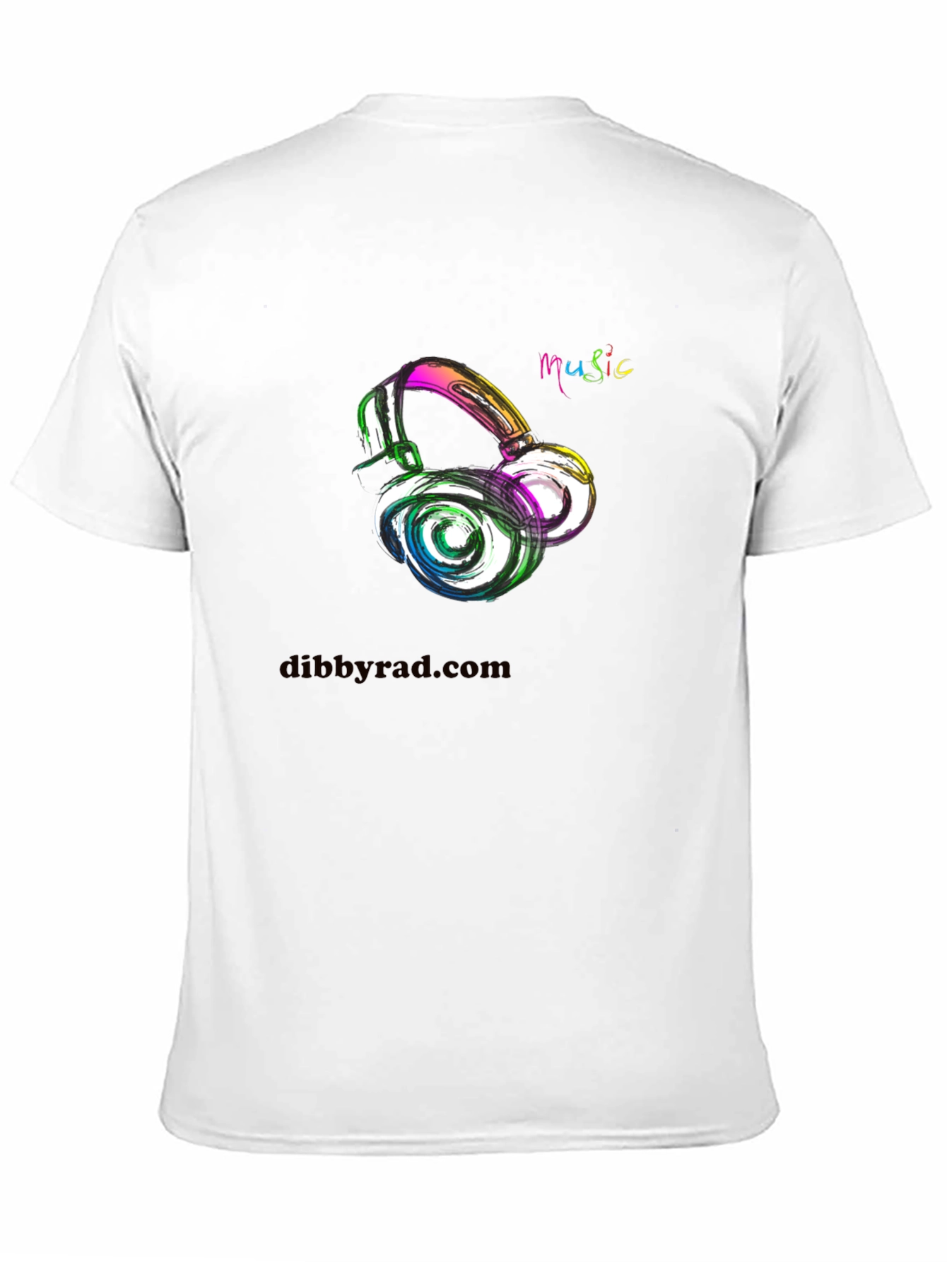 Music Headphone Graphic Black T-Shirt
