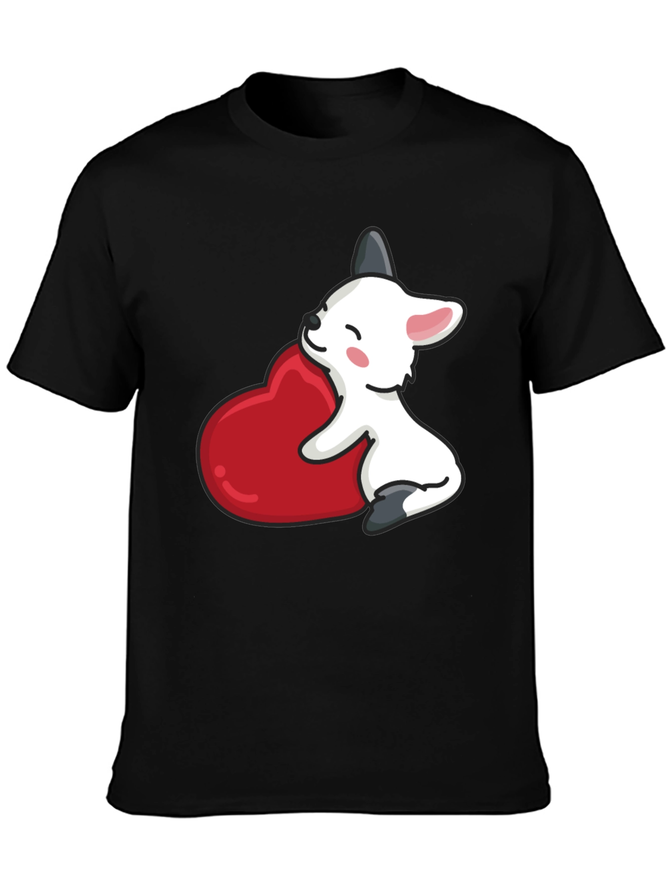Cute Puppy Heart T-Shirt - Black