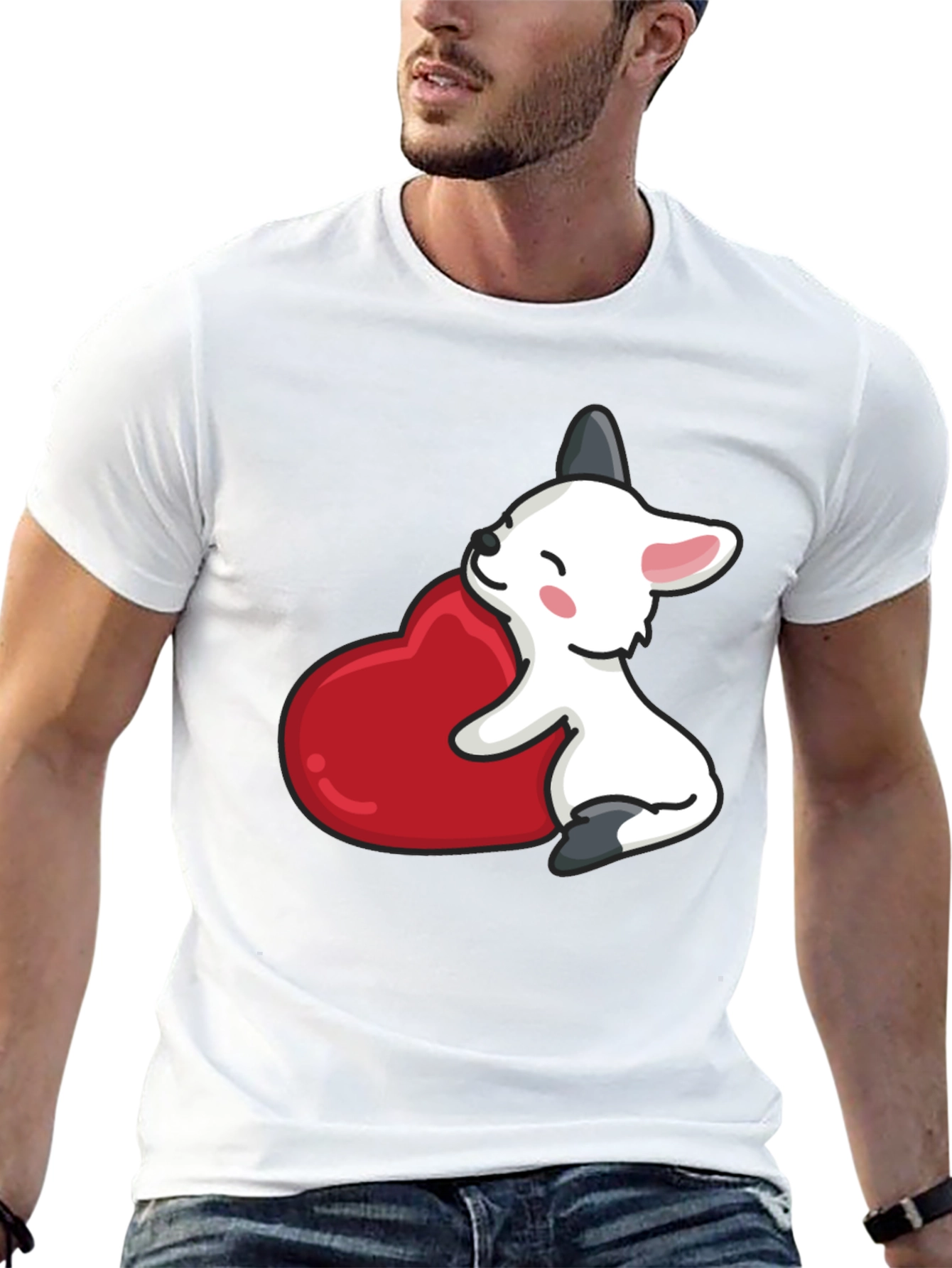 Cute Puppy Heart T-Shirt - Black