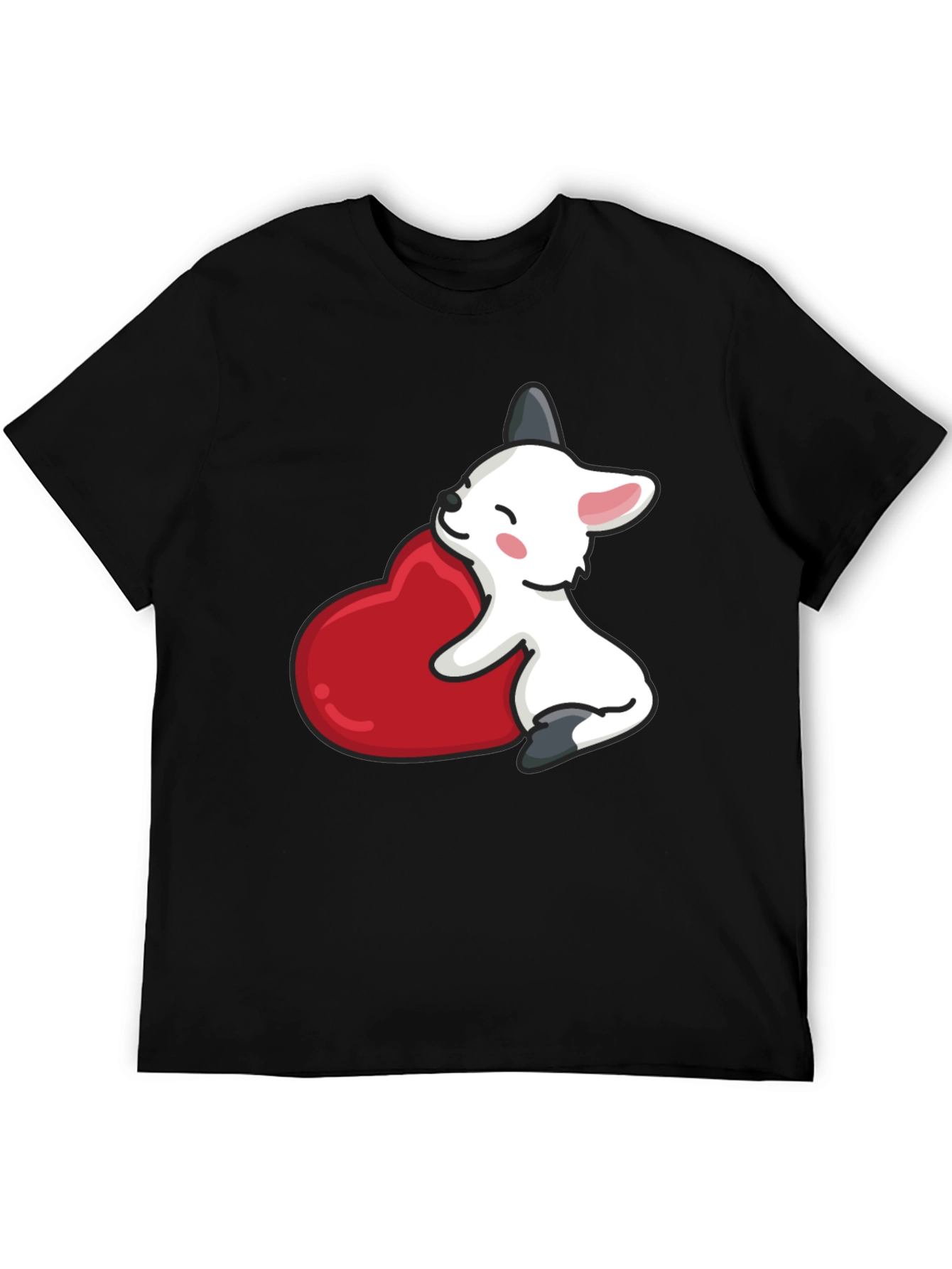 Cute Puppy Heart T-Shirt - Black