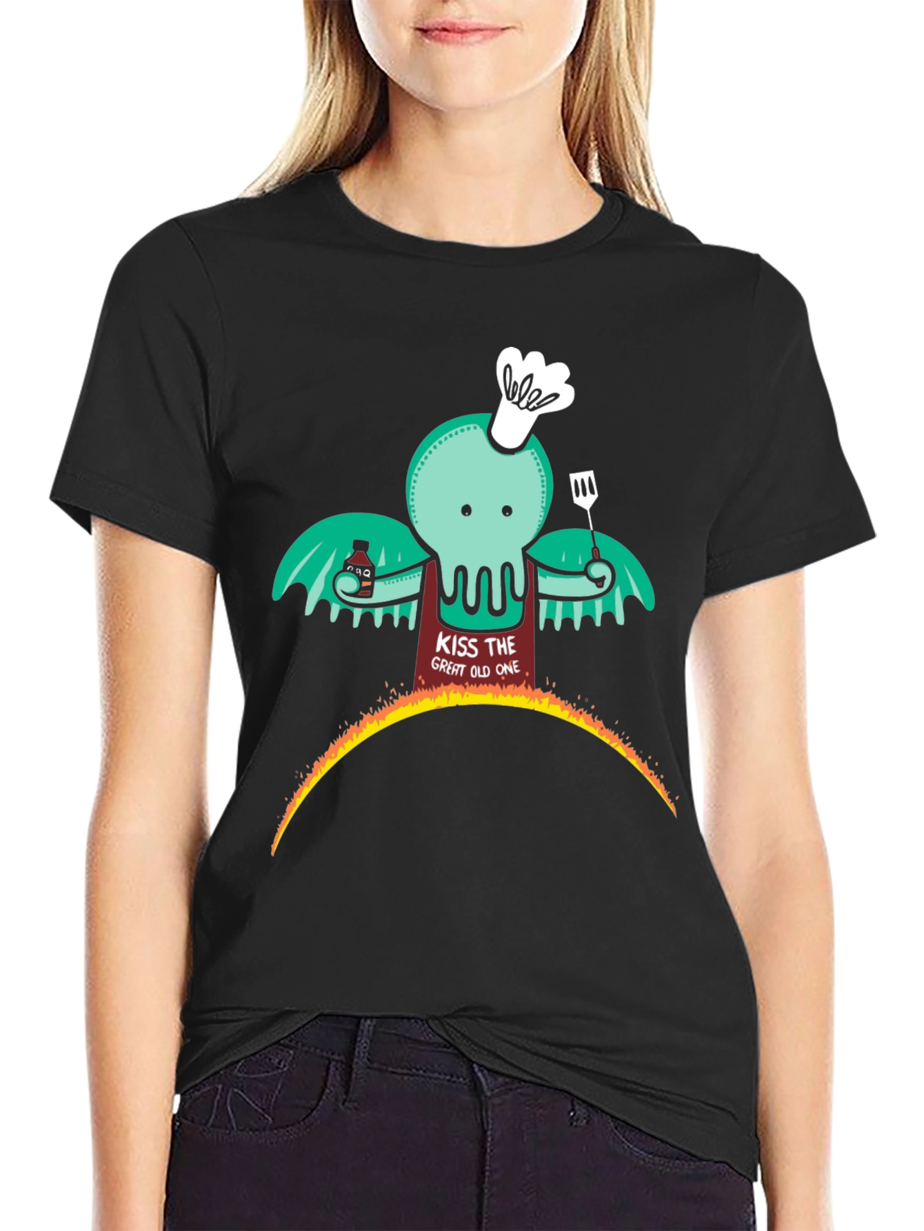 Cthulhu BBQ T-Shirt - Kiss the Great Old One