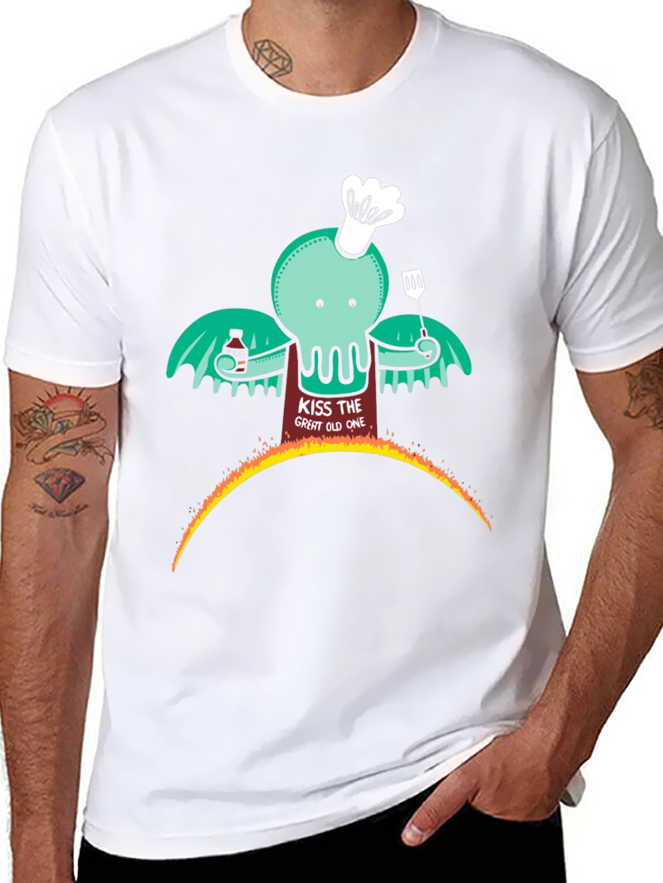 Cthulhu BBQ T-Shirt - Kiss the Great Old One