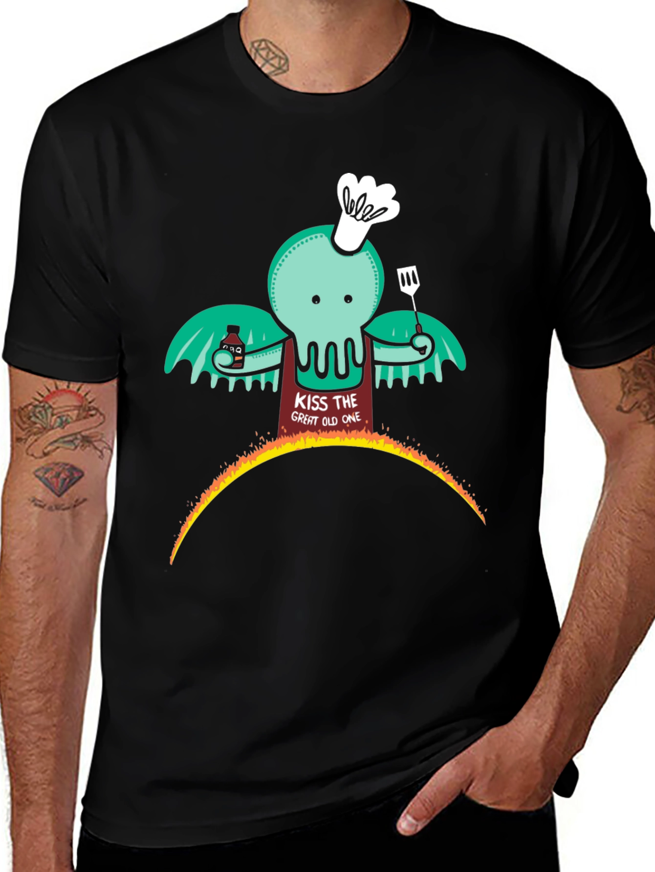 Cthulhu BBQ T-Shirt - Kiss the Great Old One