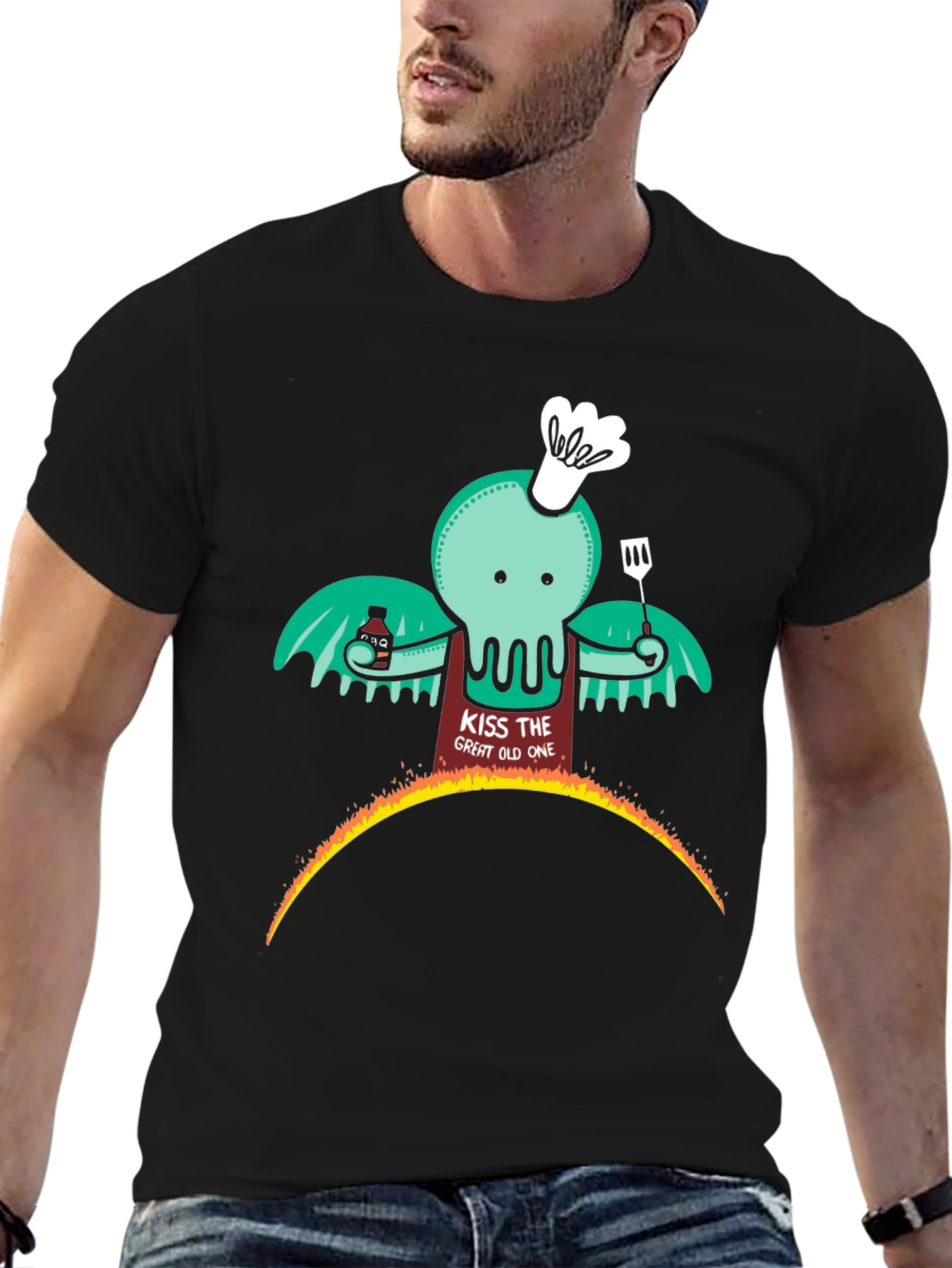 Cthulhu BBQ T-Shirt - Kiss the Great Old One