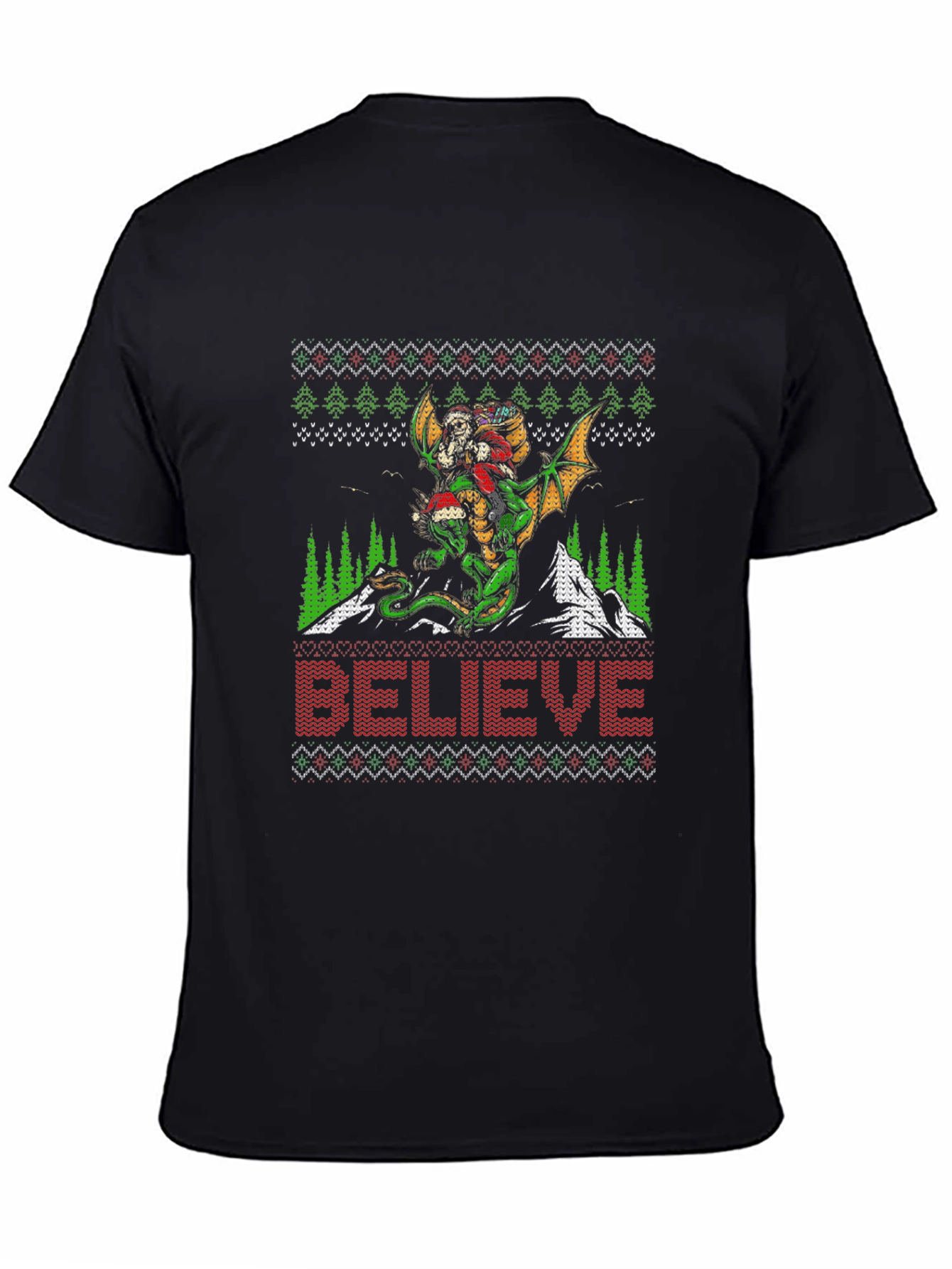 Believe Dragon Christmas Graphic Tee