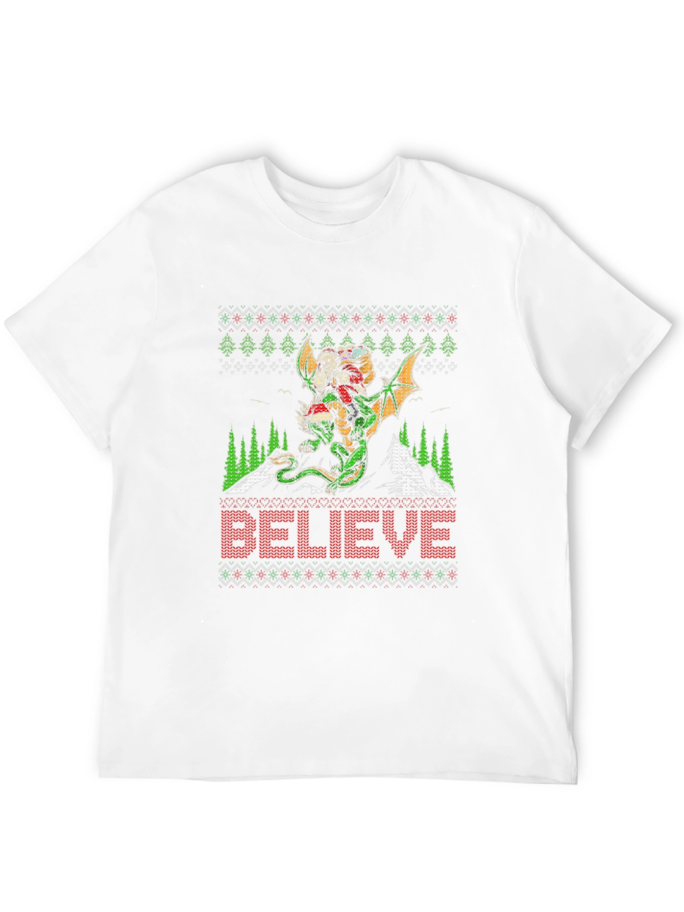 Believe Dragon Christmas Graphic Tee