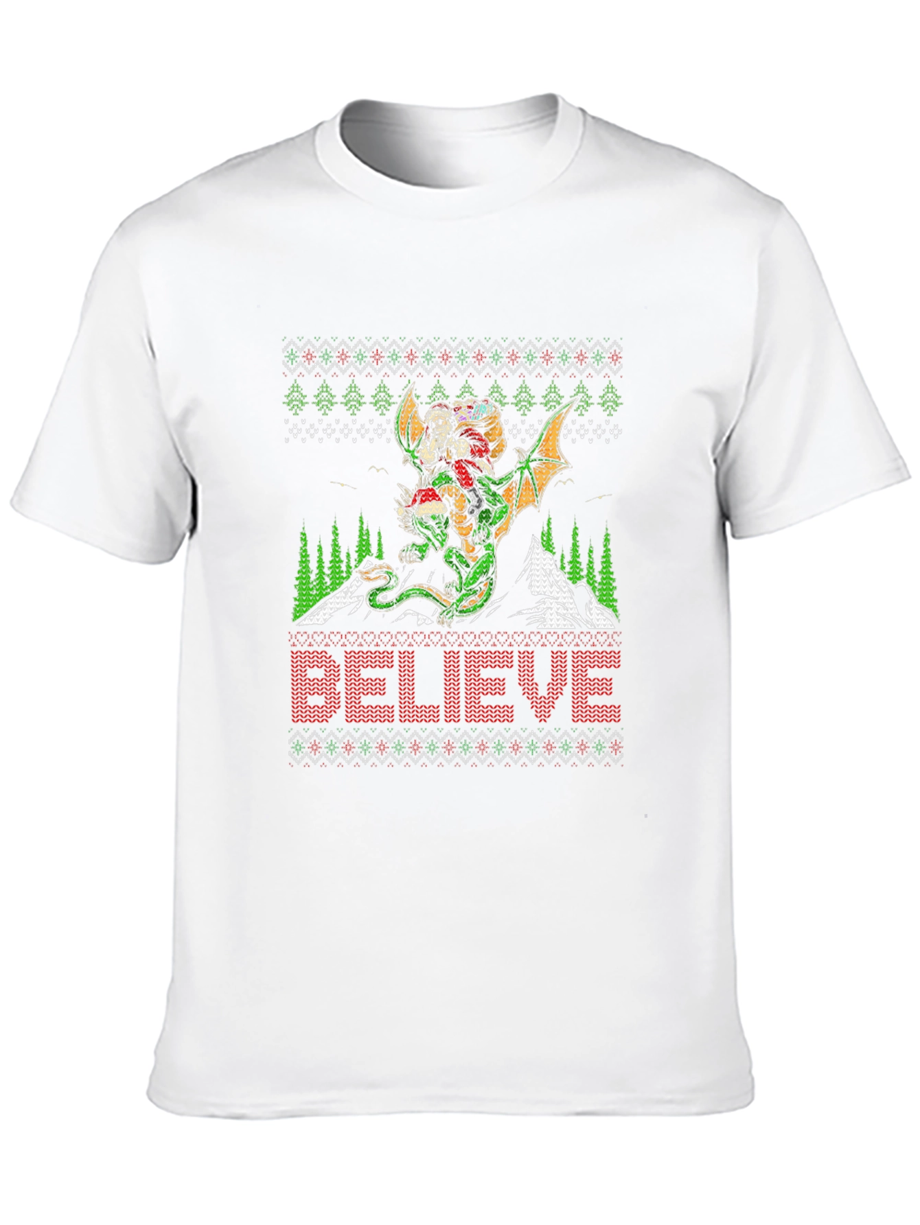 Believe Dragon Christmas Graphic Tee