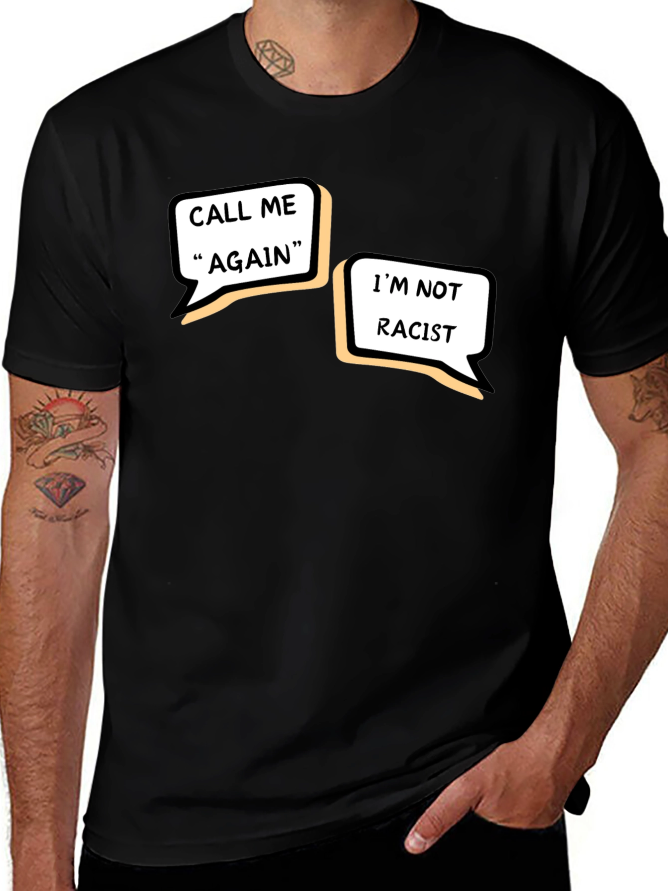 Call Me Again Funny Graphic Tee - Black