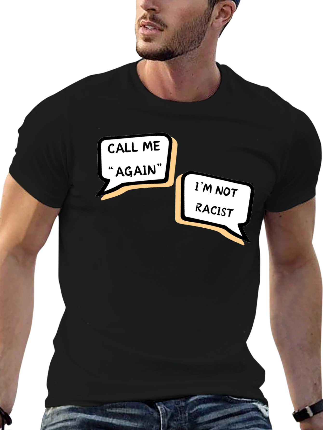 Call Me Again Funny Graphic Tee - Black