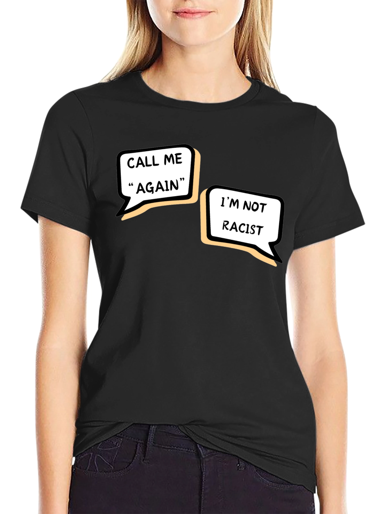 Call Me Again Funny Graphic Tee - Black