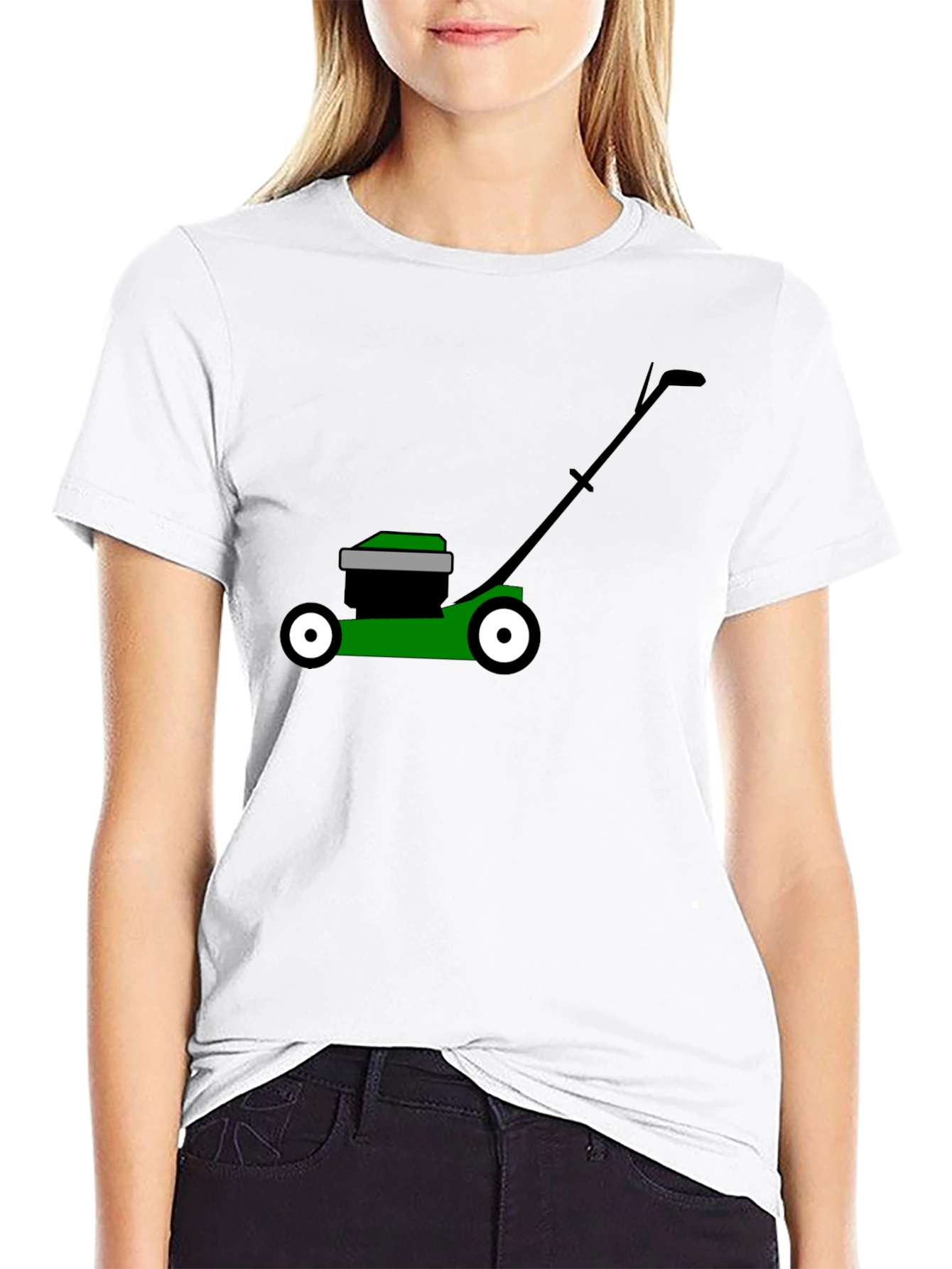 Lawn Mower Graphic Tee - Black Cotton T-Shirt