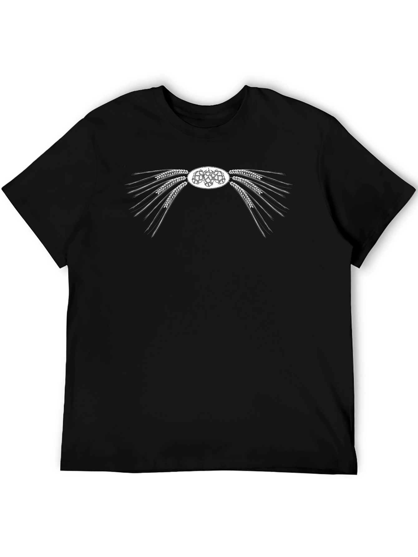Brewery Tee: Hops & Wheat Graphic Black T-Shirt