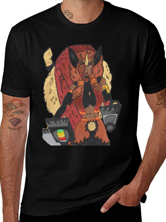 Warrior Character Graphic Print Tee - Black