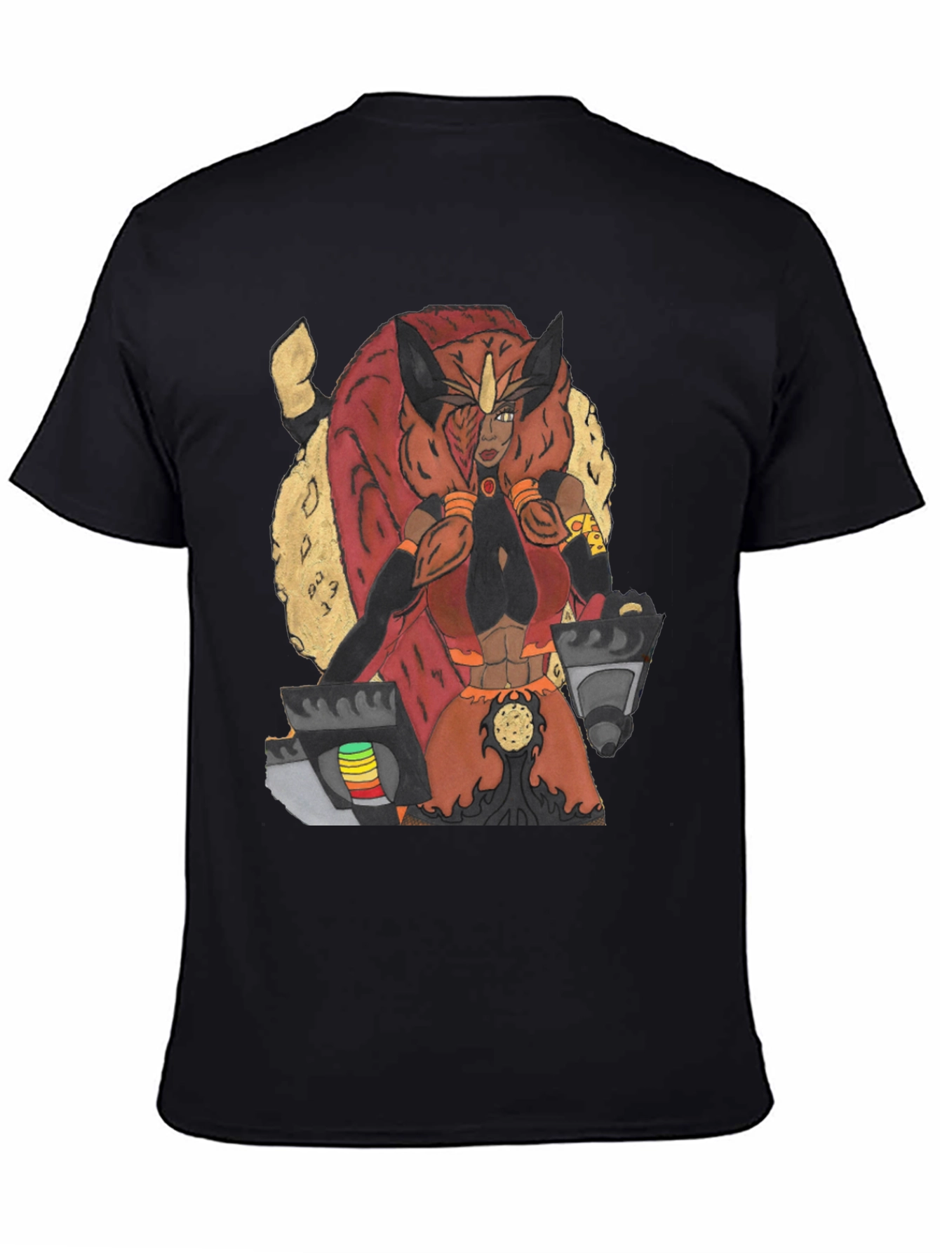 Warrior Character Graphic Print Tee - Black