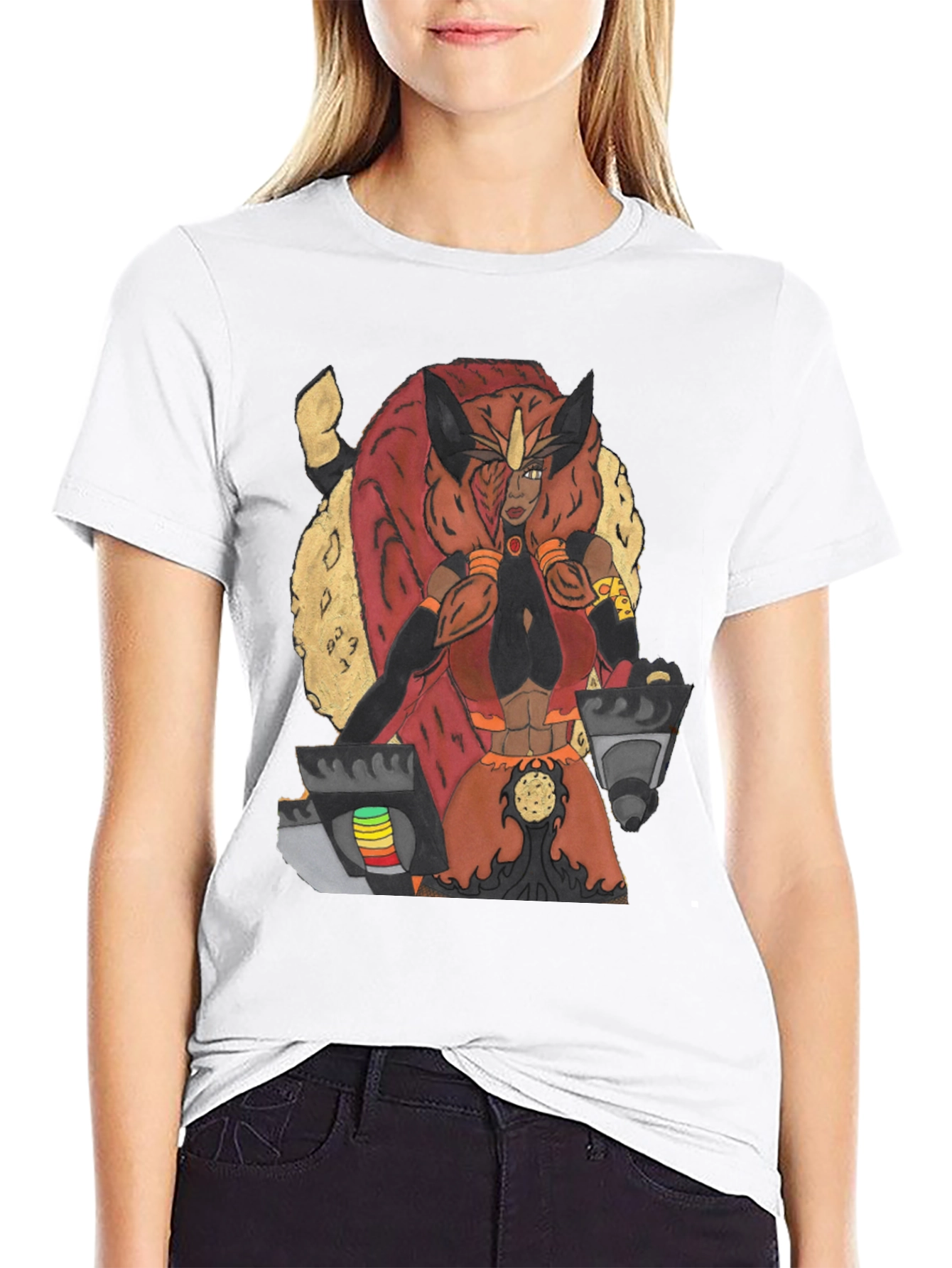Warrior Character Graphic Print Tee - Black