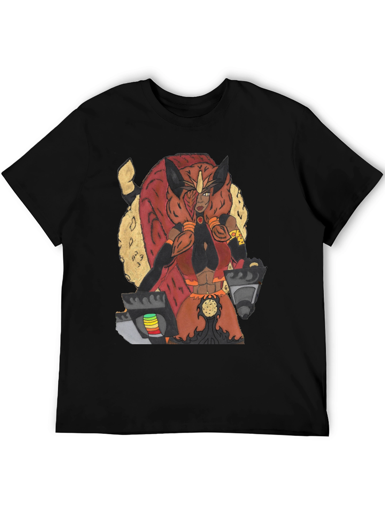 Warrior Character Graphic Print Tee - Black
