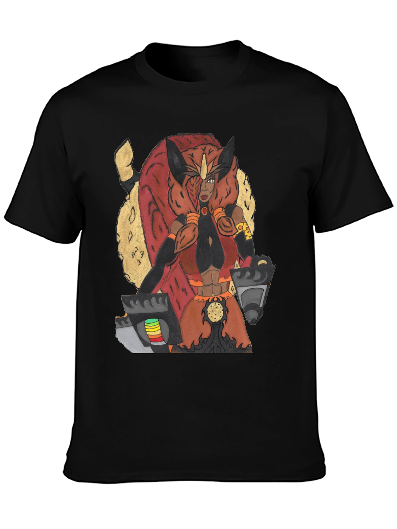 Warrior Character Graphic Print Tee - Black